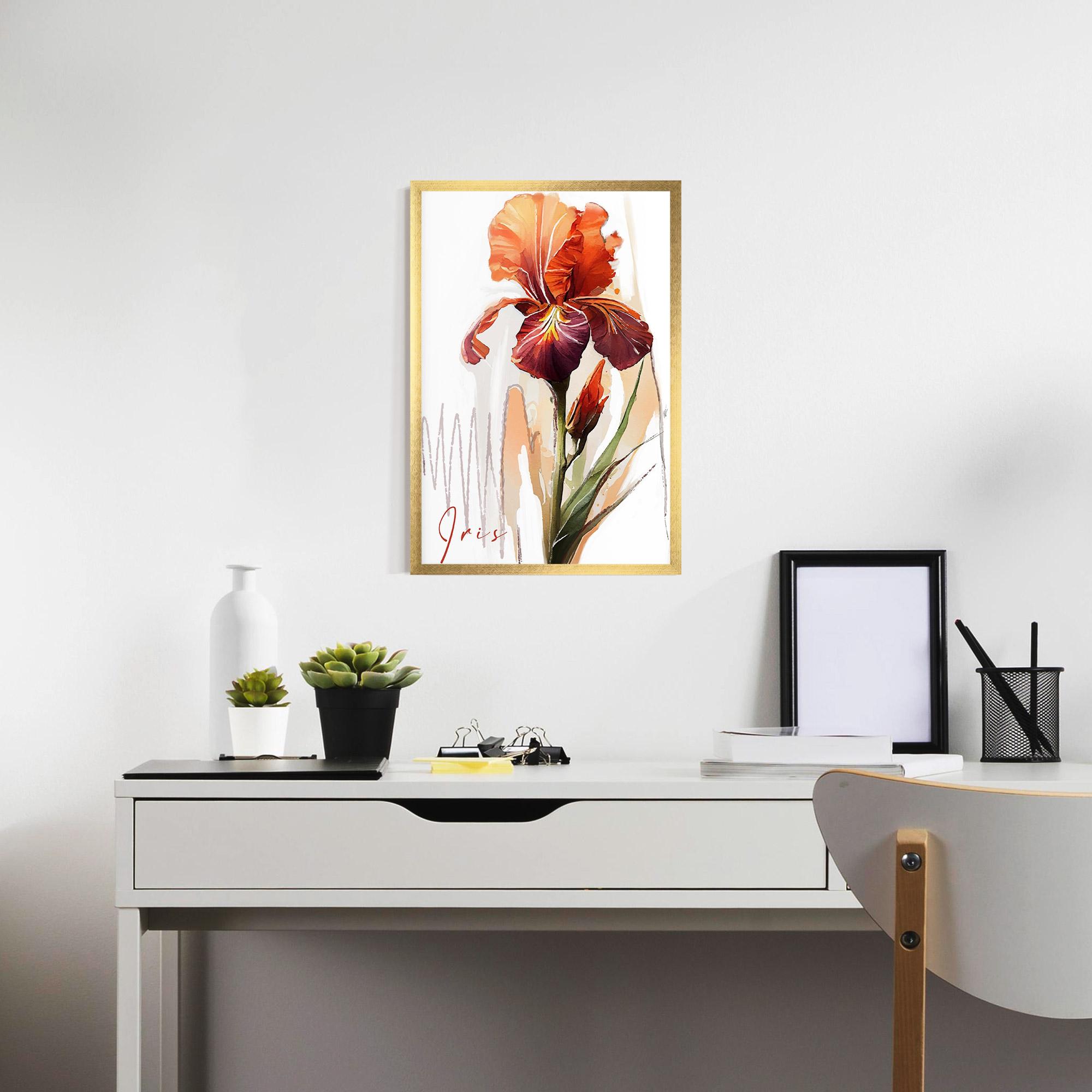 Gerahmte Poster Orange Iris mockup 7