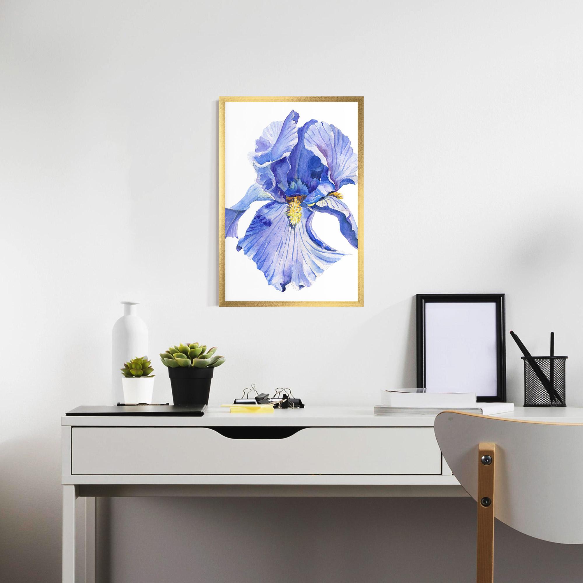 Gerahmte Poster Purple Iris On White mockup 7