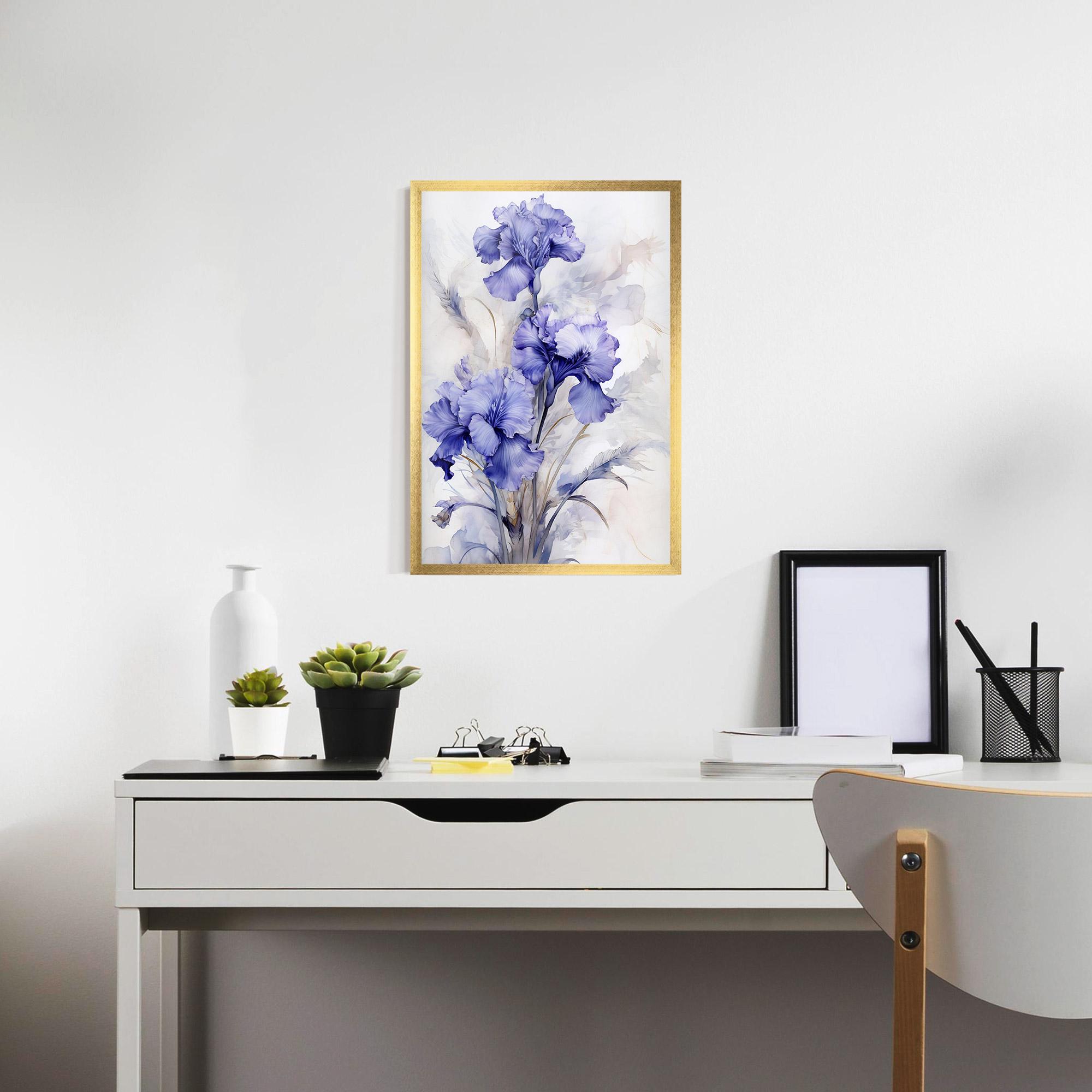 Gerahmte Poster Purple Iris Painting mockup 7