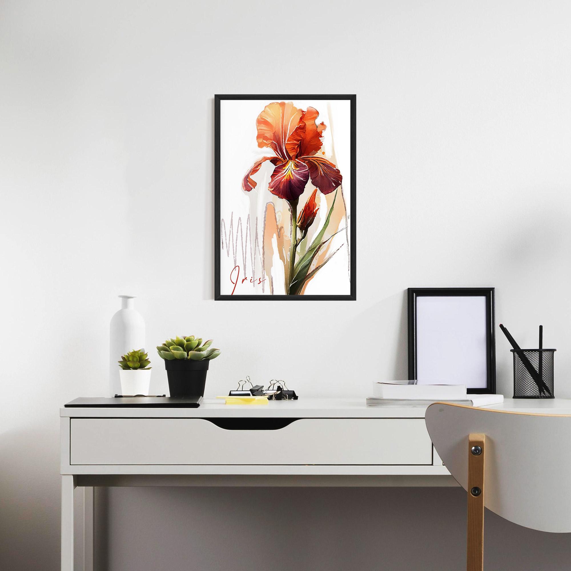 Gerahmte Poster Orange Iris mockup 7