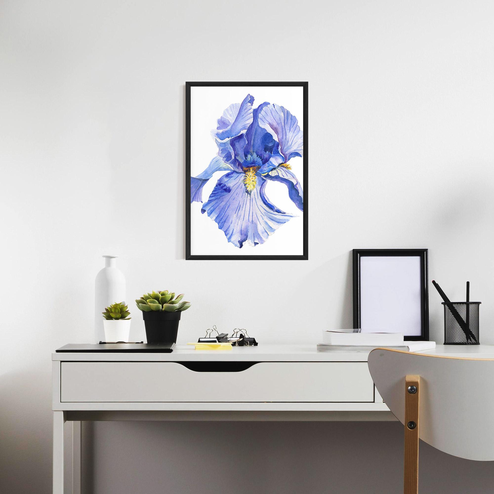 Gerahmte Poster Purple Iris On White mockup 7