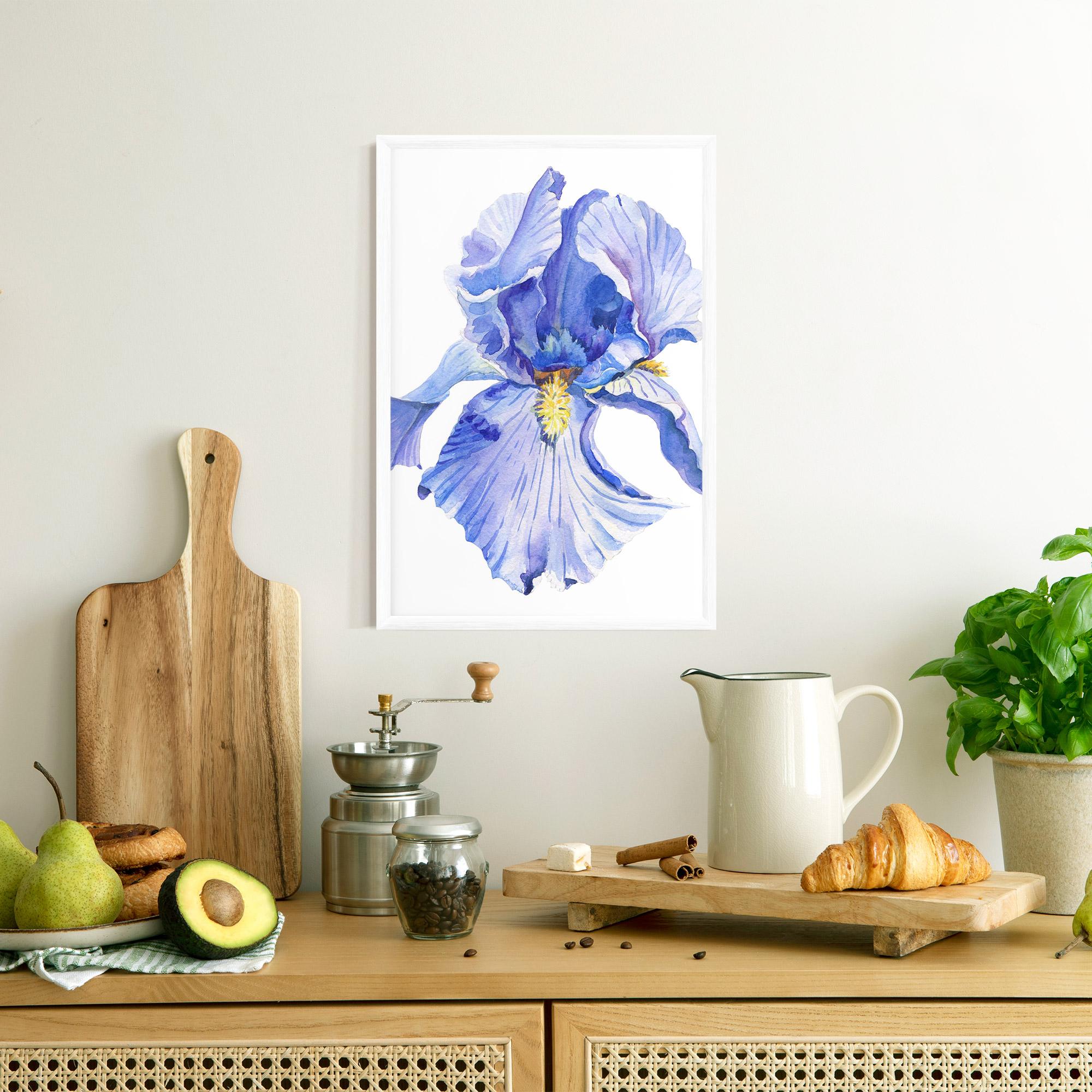 Gerahmte Poster Purple Iris On White mockup 8