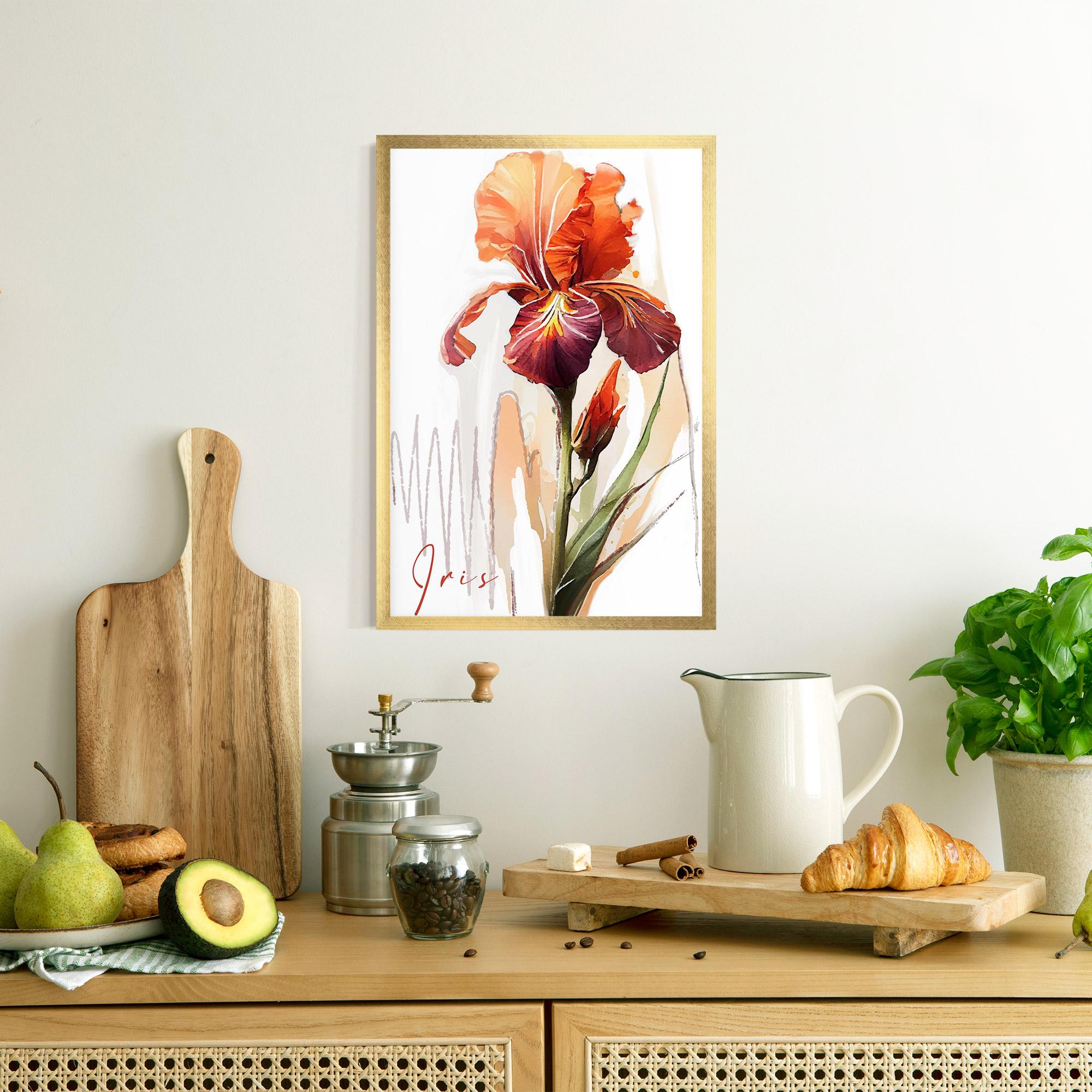 Gerahmte Poster Orange Iris mockup 8