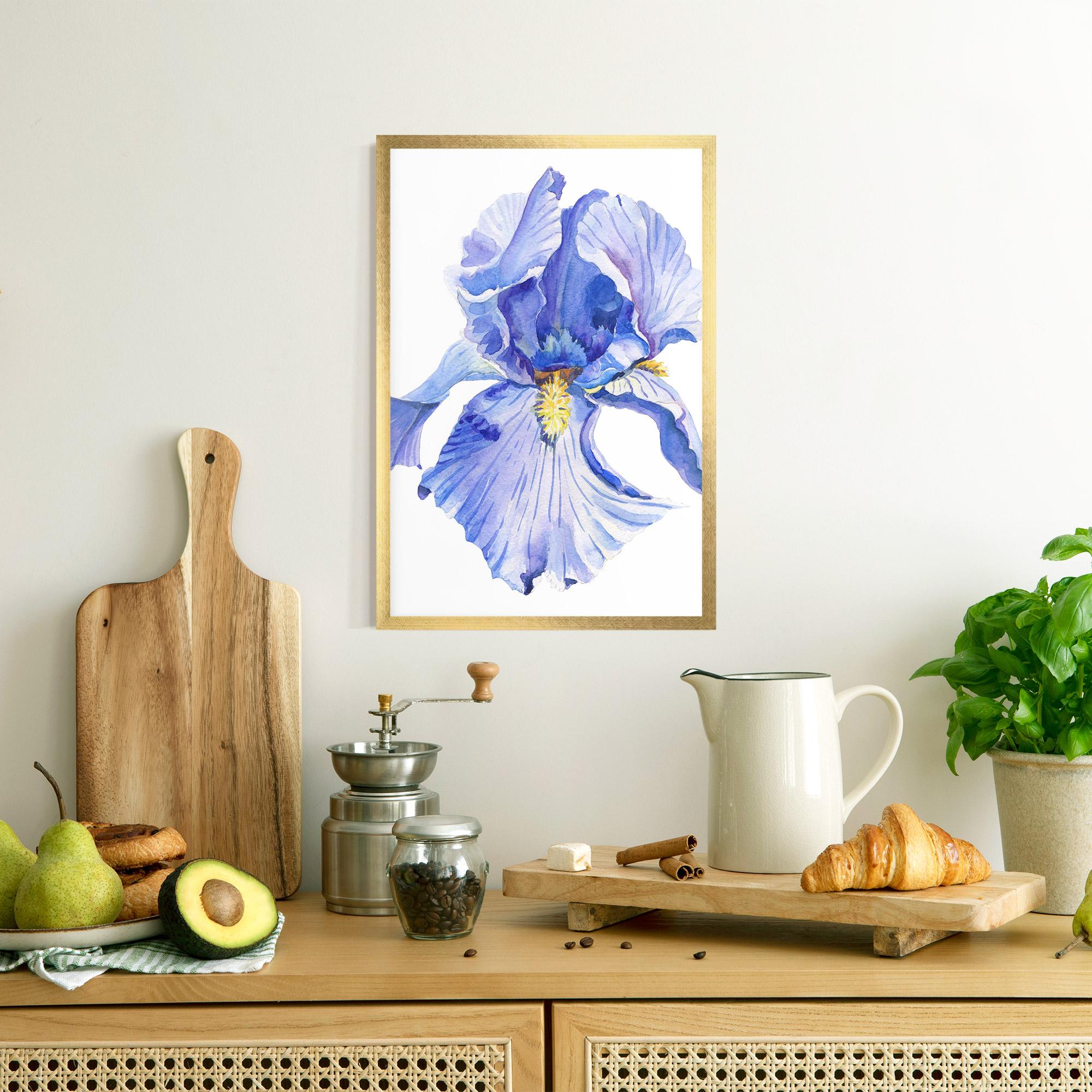 Gerahmte Poster Purple Iris On White mockup 8