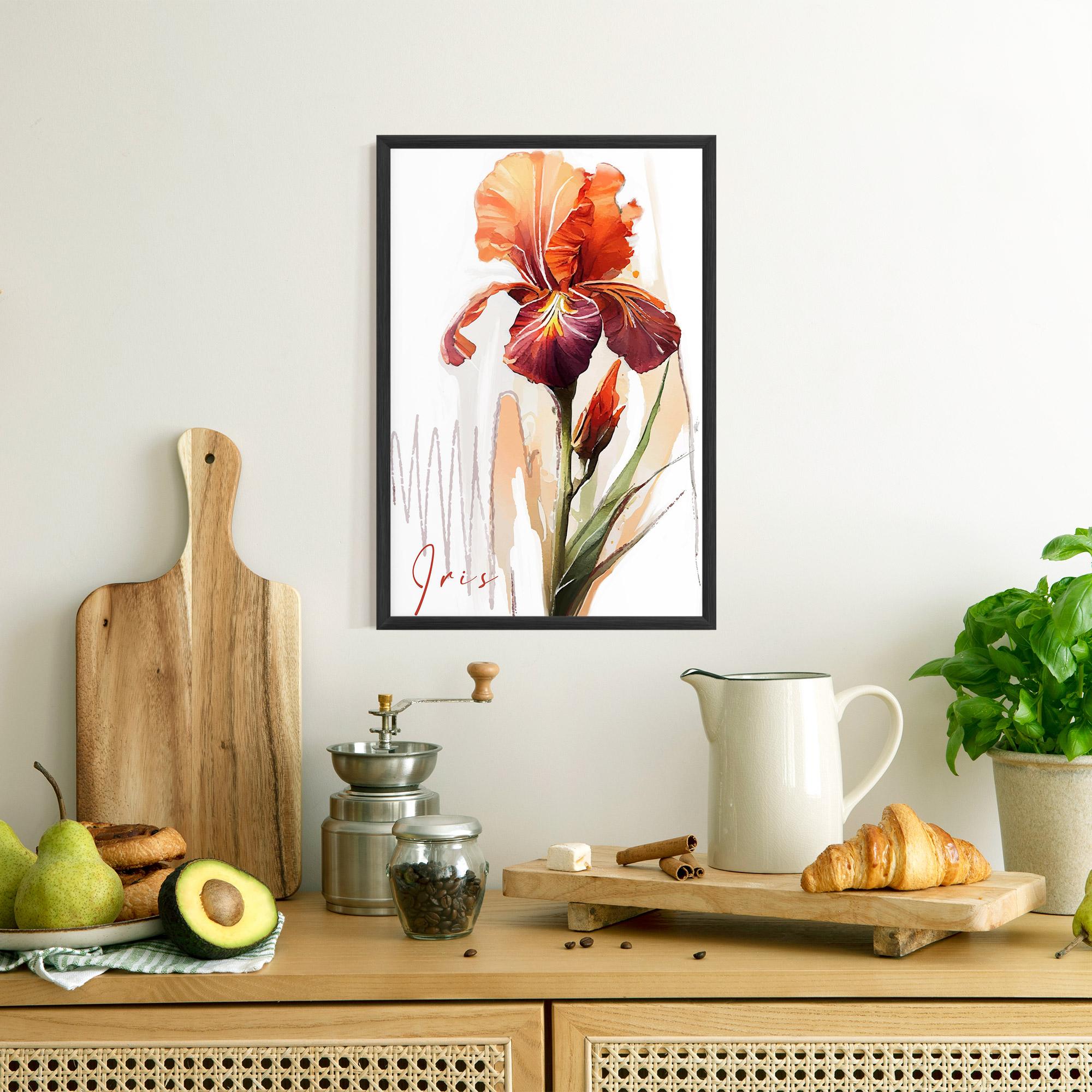 Gerahmte Poster Orange Iris mockup 8