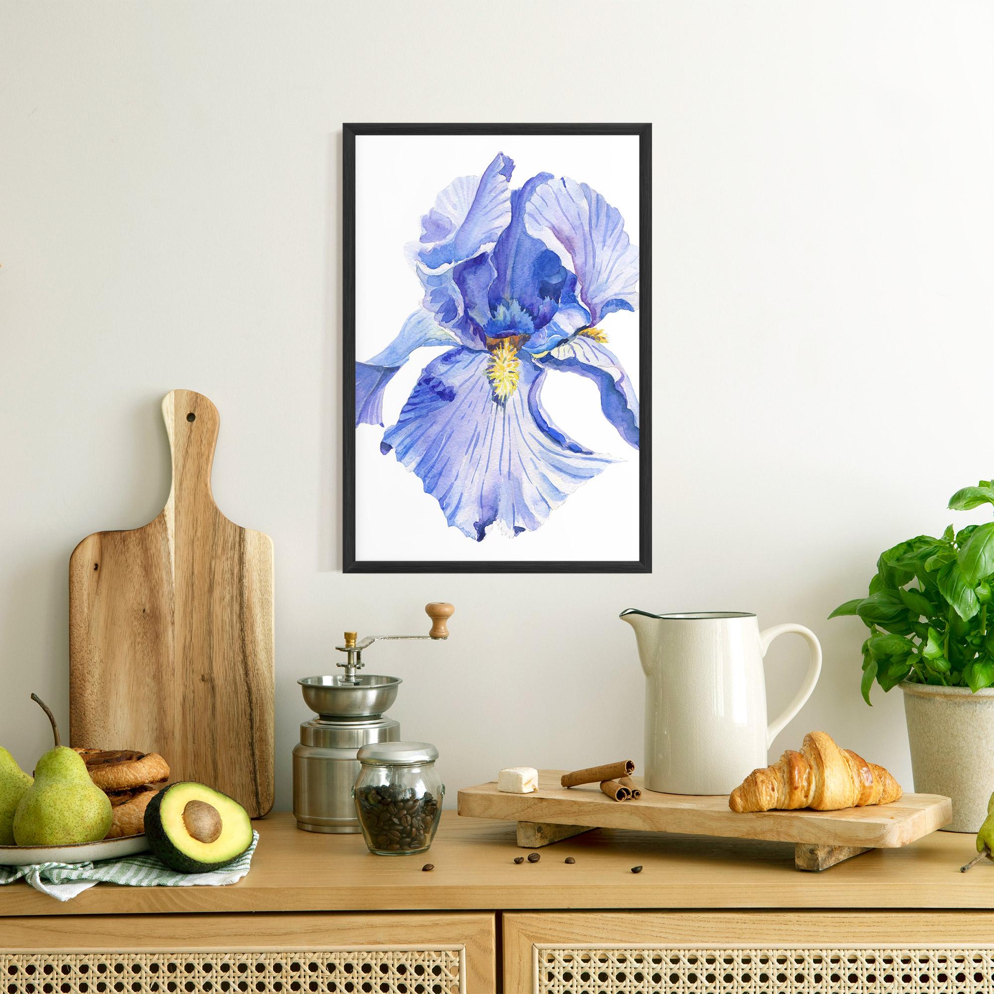 Gerahmte Poster Purple Iris On White mockup 8