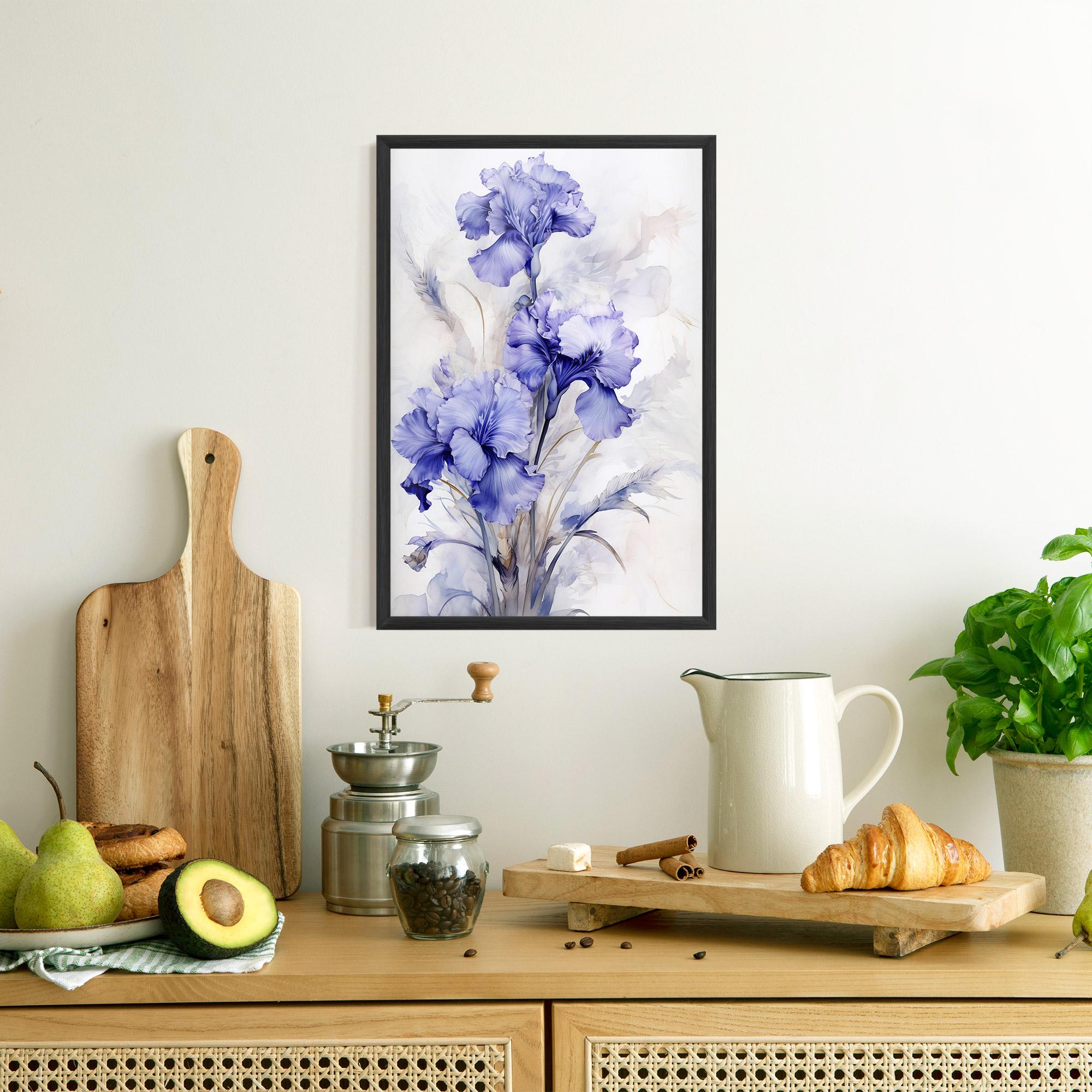 Gerahmte Poster Purple Iris Painting mockup 8