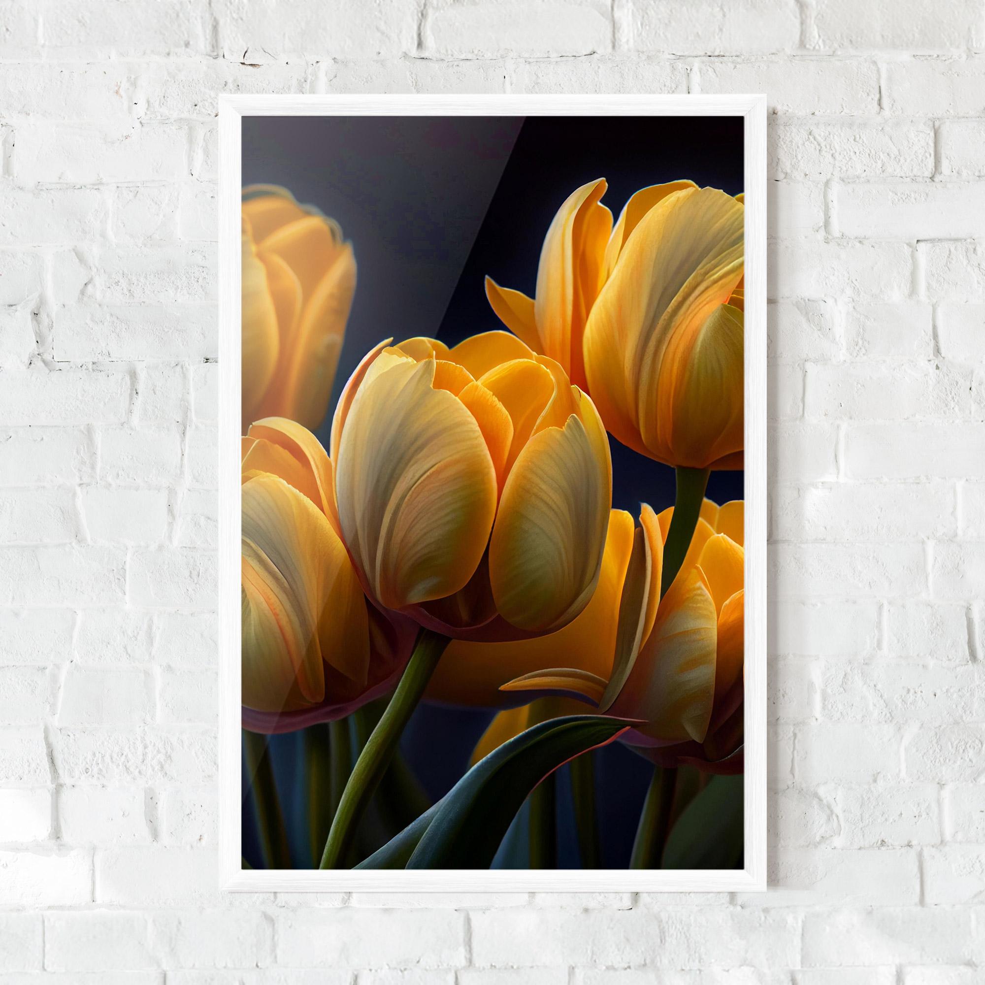 Gerahmte Poster Pretty Yellow Tulips mockup 0