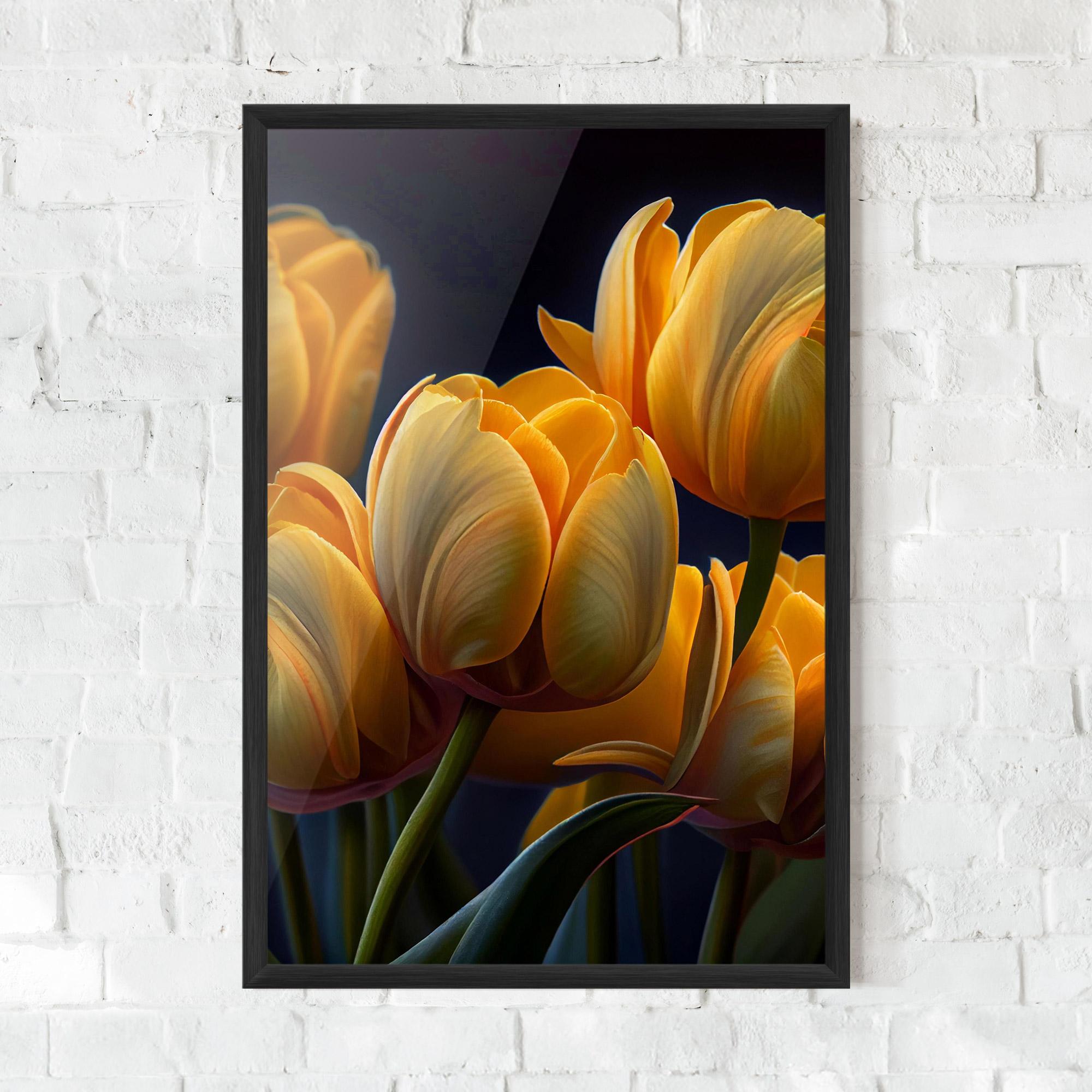 Gerahmte Poster Pretty Yellow Tulips mockup 0