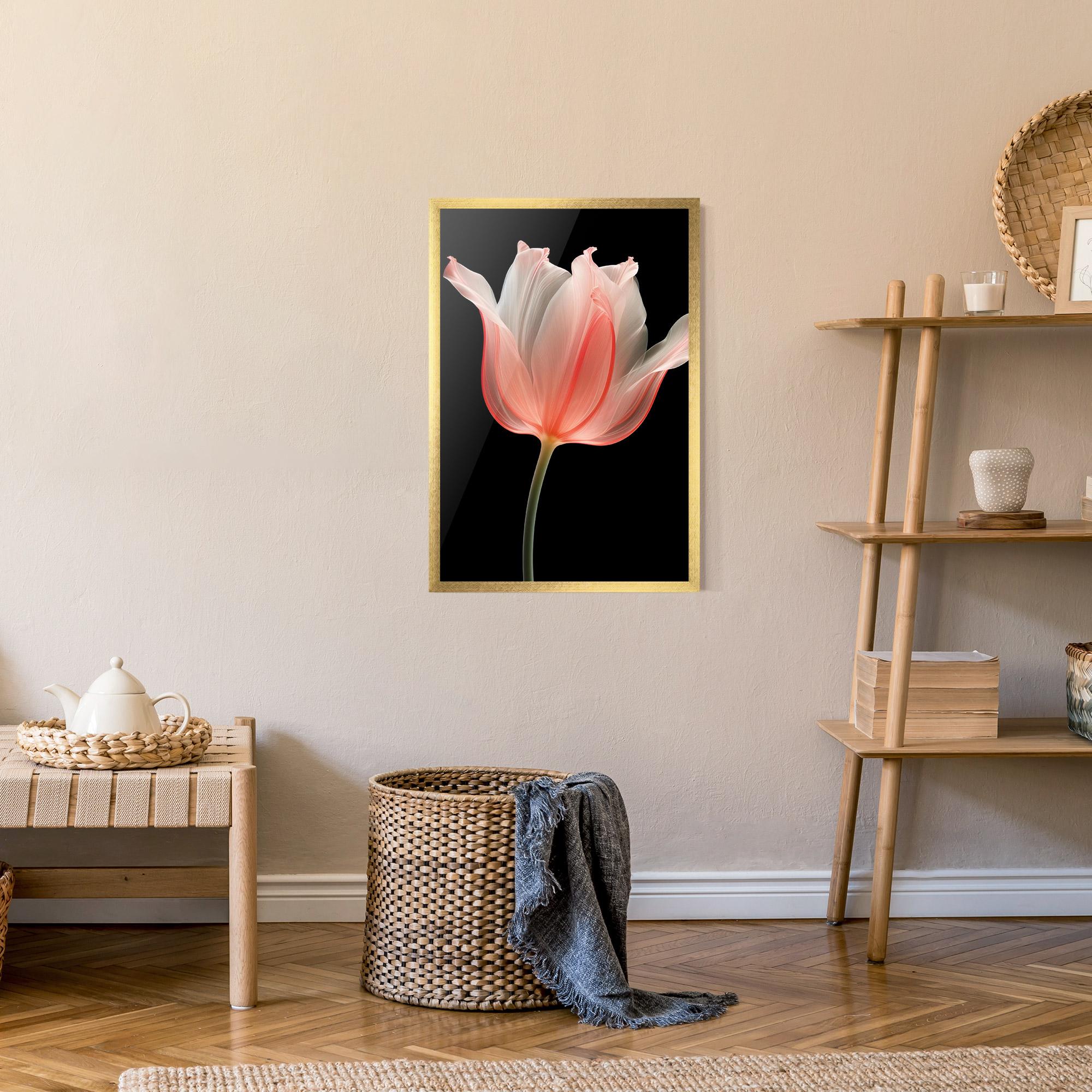 Gerahmte Poster Pastel Pink Tulip mockup 9