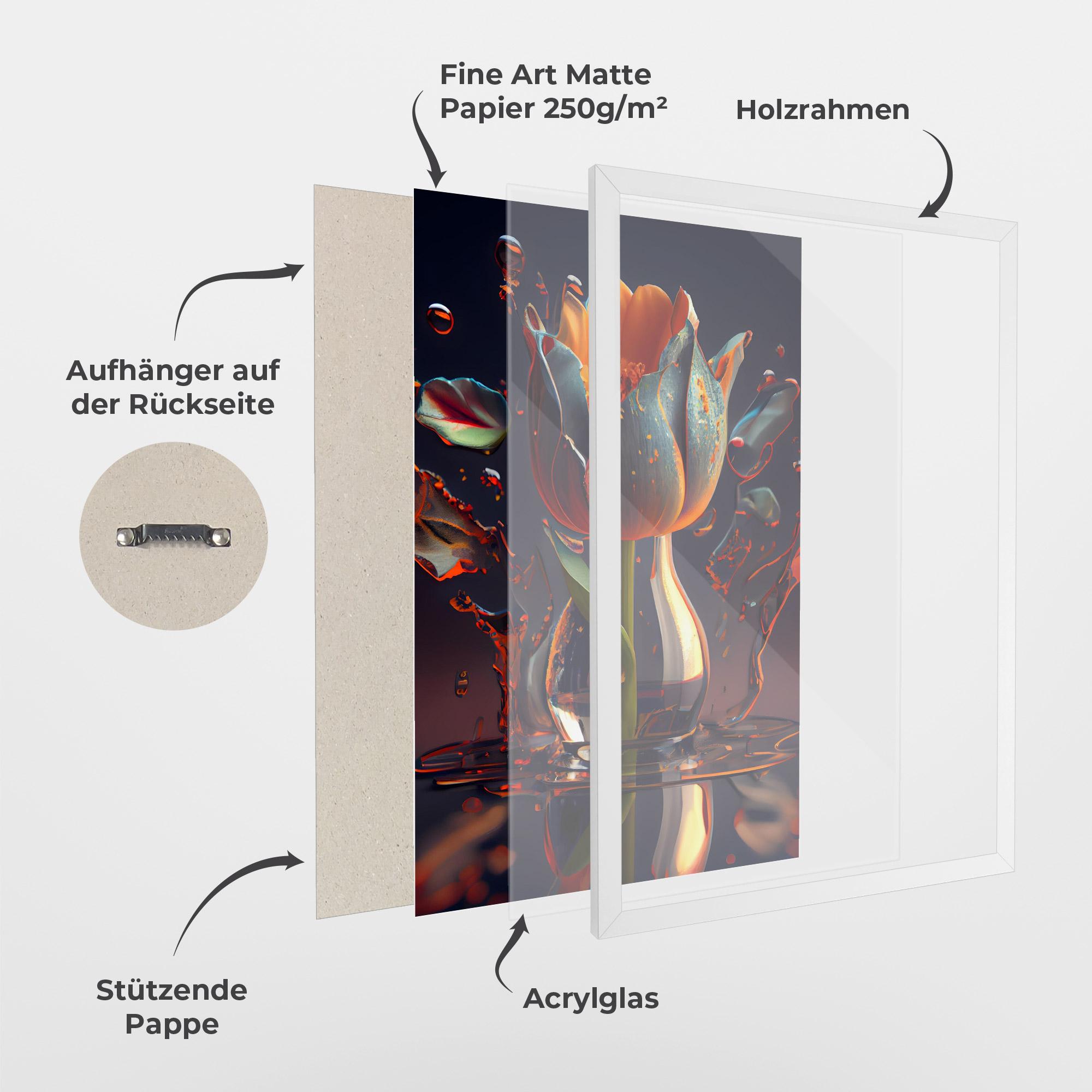 Gerahmte Poster Black Tulip In Vase mockup 1