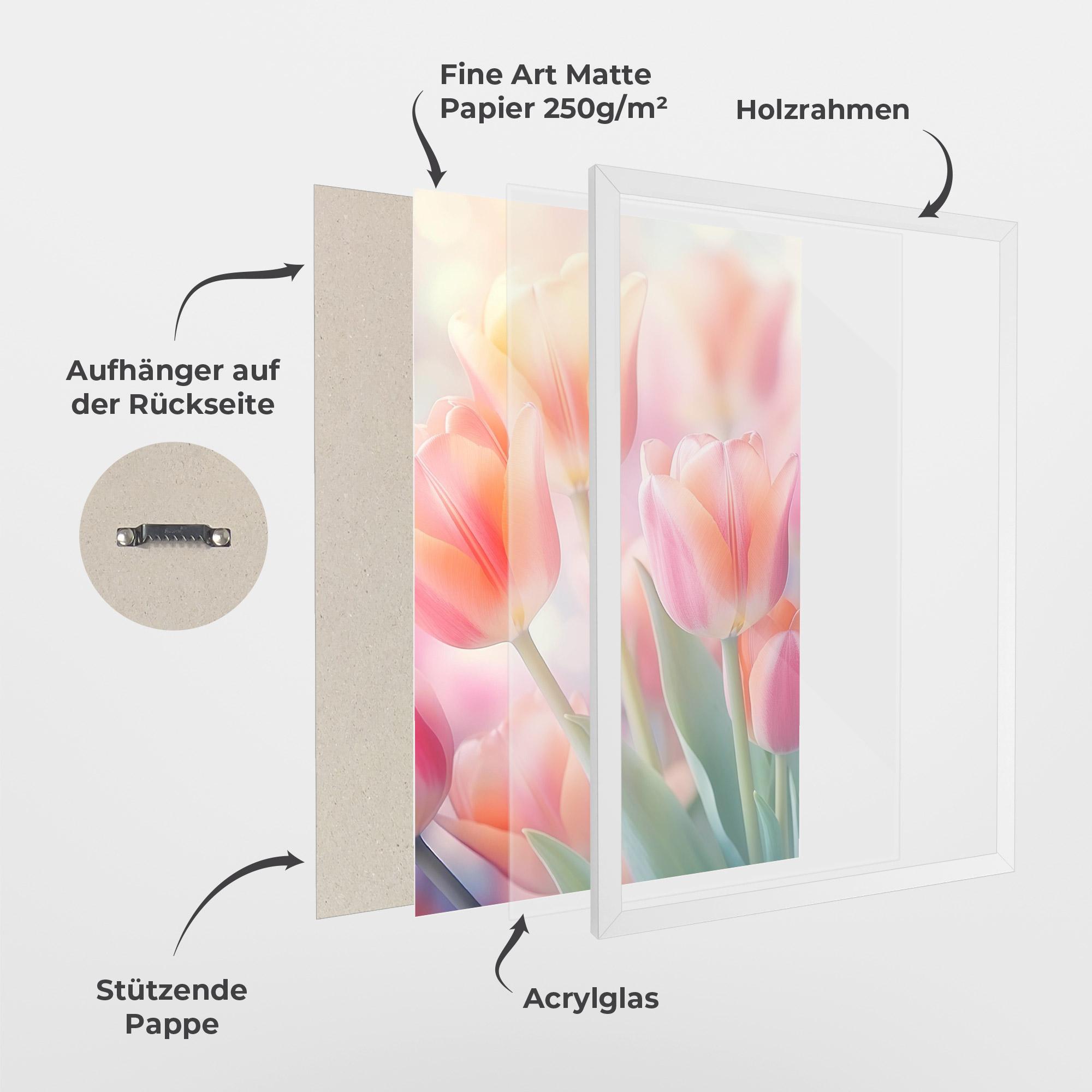 Gerahmte Poster Dreamy Tulips mockup 1