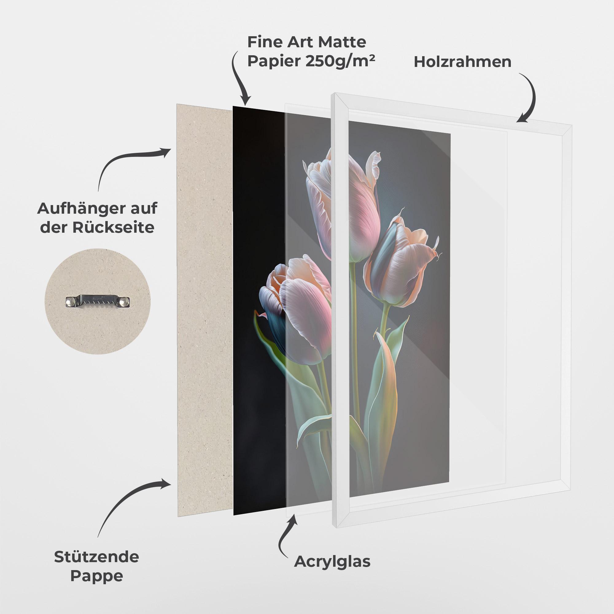 Gerahmte Poster Light Purple Tulips mockup 1