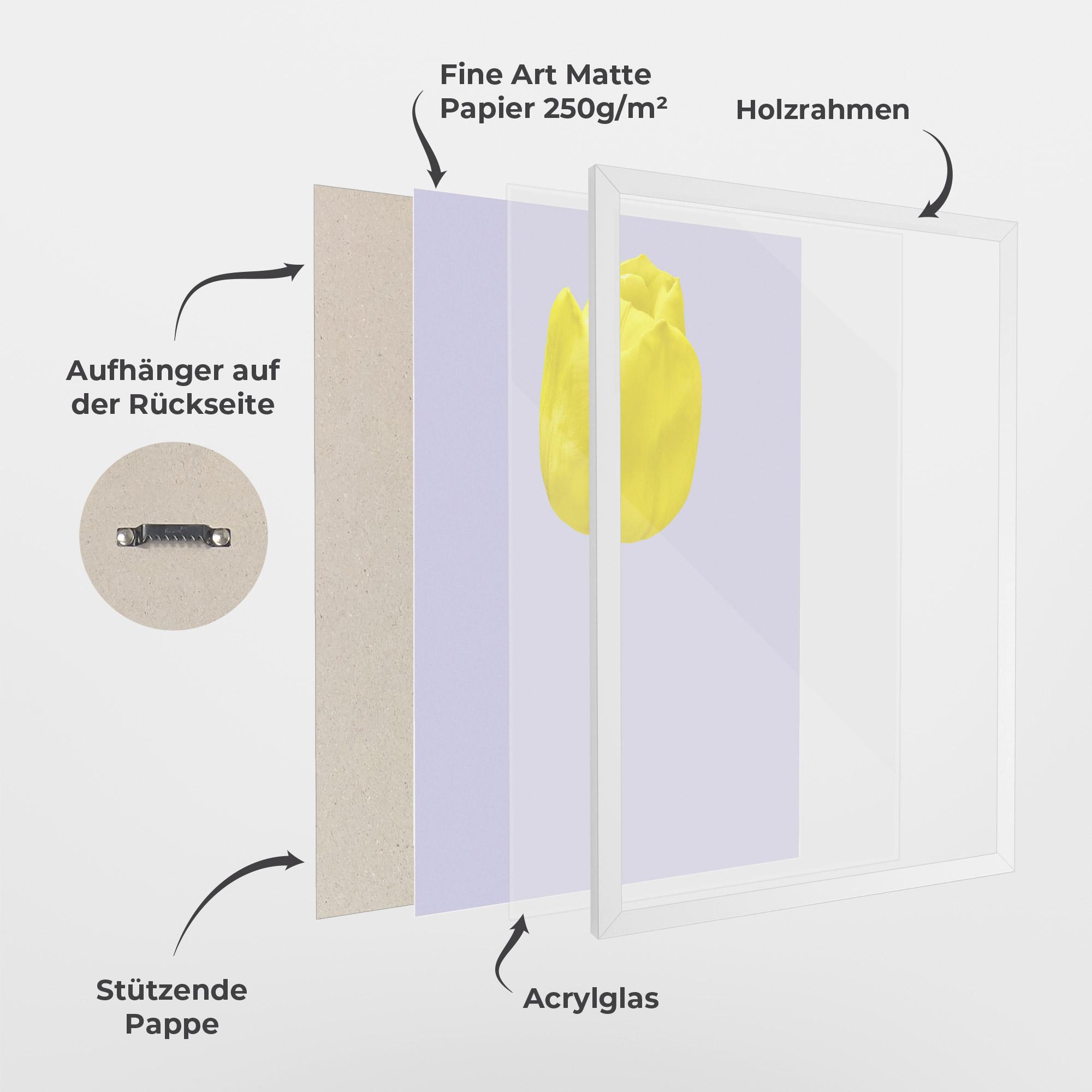Gerahmte Poster One Yellow Tulip mockup 1