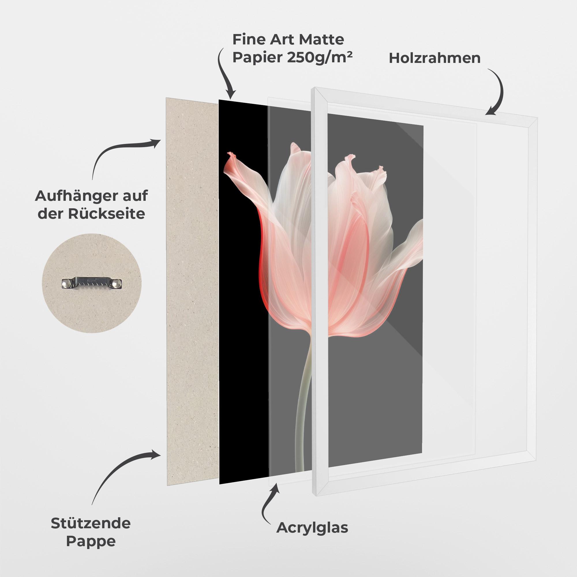 Gerahmte Poster Pastel Pink Tulip mockup 1