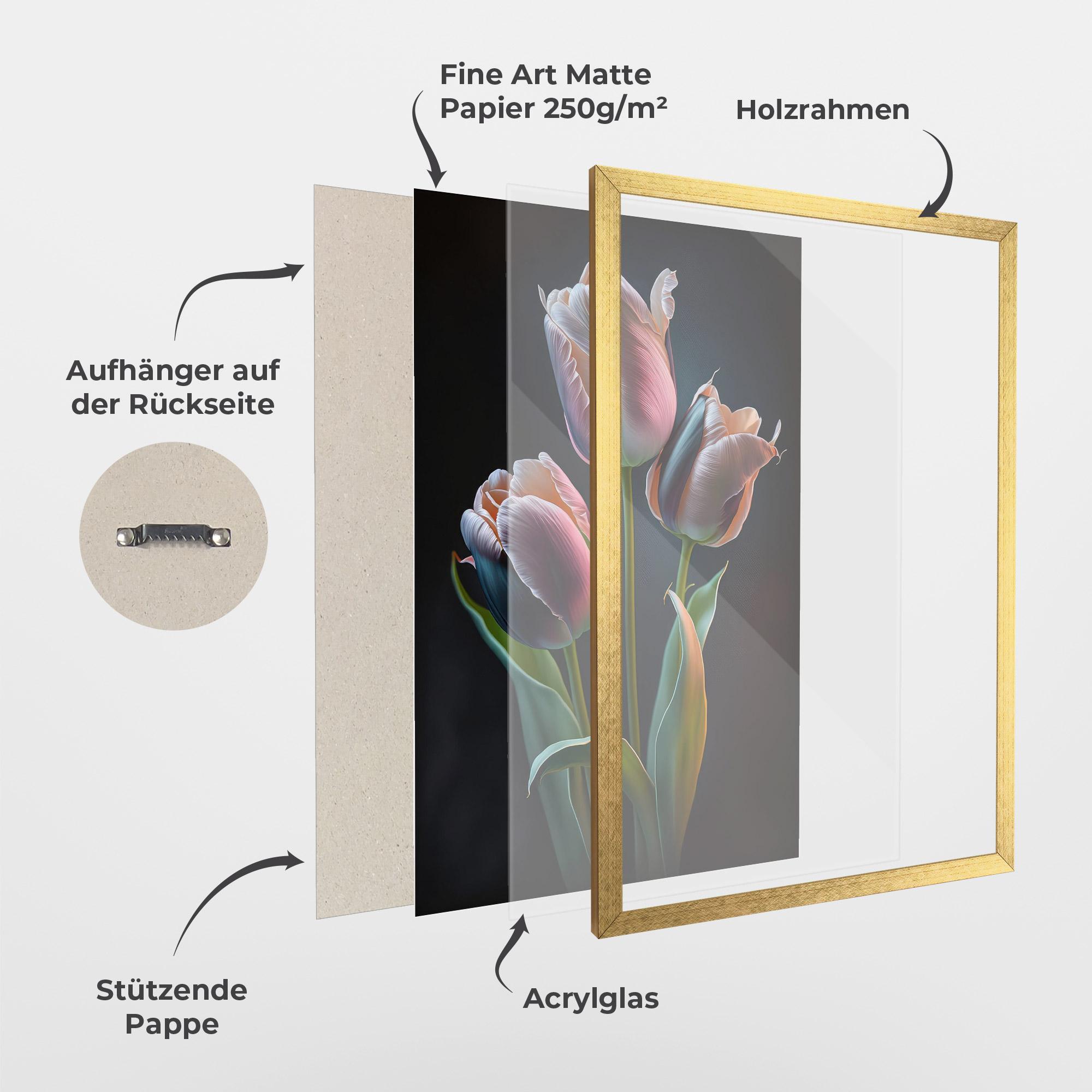 Gerahmte Poster Light Purple Tulips mockup 1