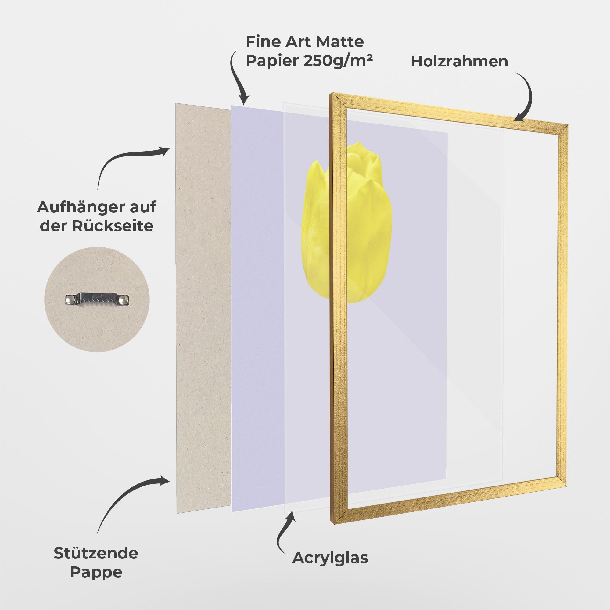 Gerahmte Poster One Yellow Tulip mockup 1