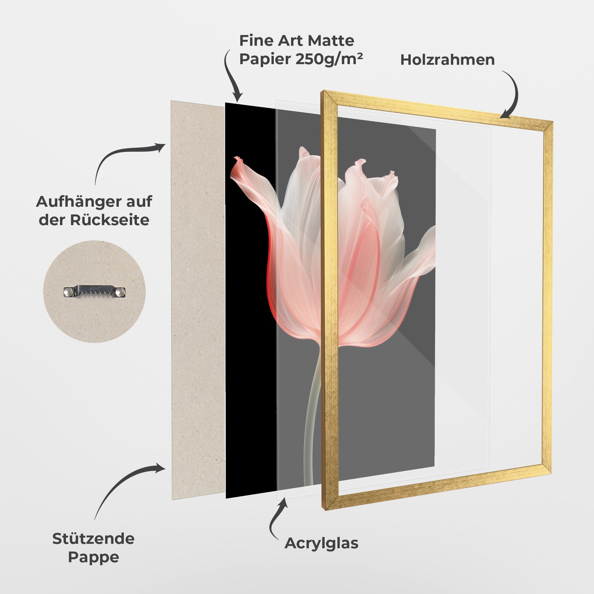 Gerahmte Poster Pastel Pink Tulip mockup 1