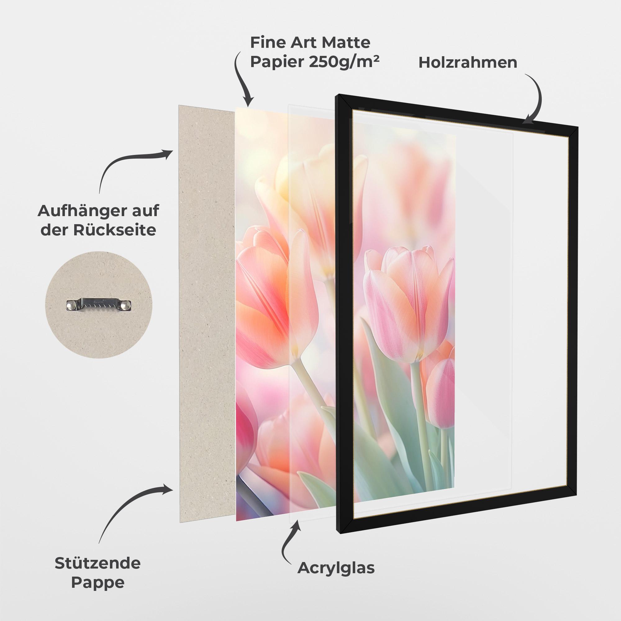 Gerahmte Poster Dreamy Tulips mockup 1
