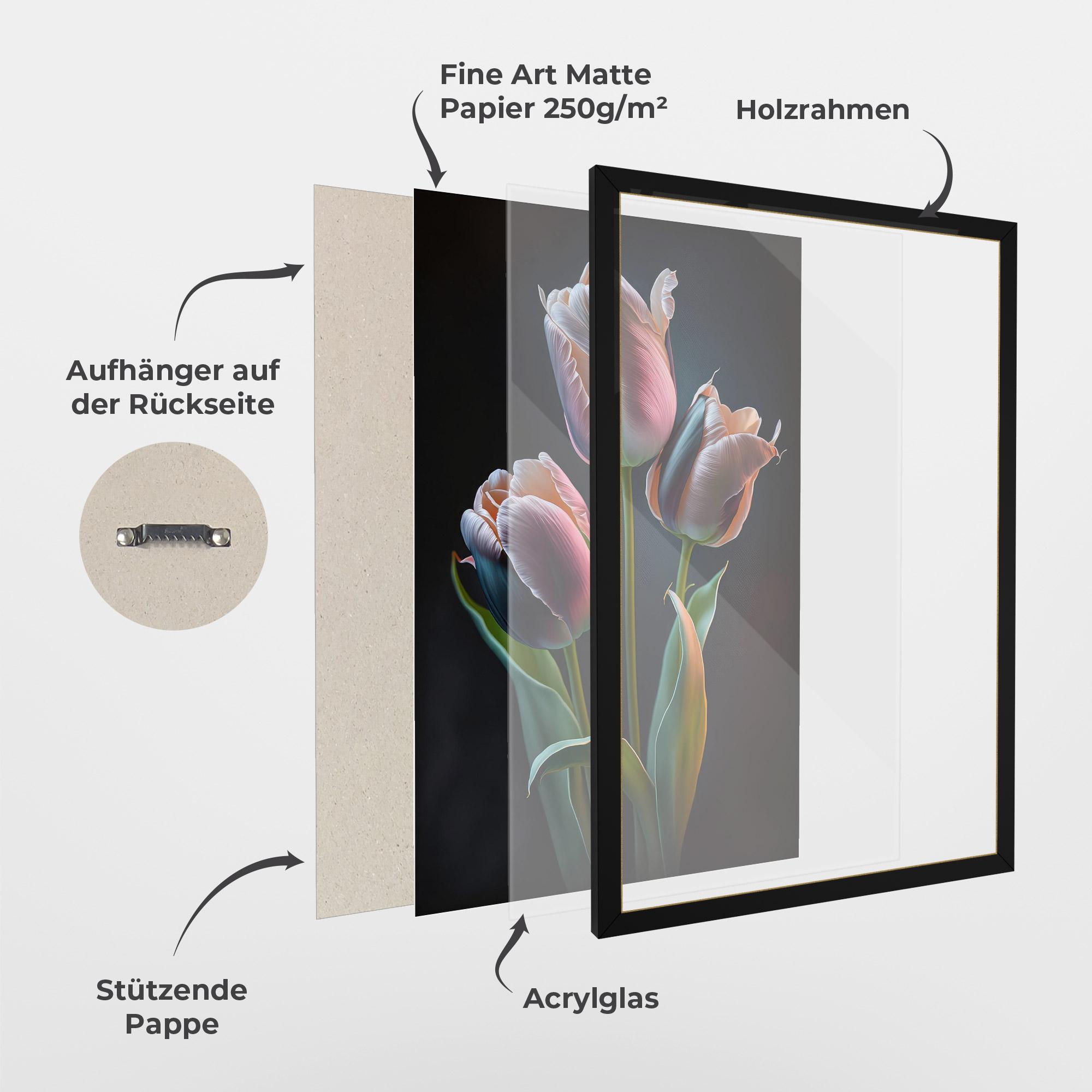 Gerahmte Poster Light Purple Tulips mockup 1