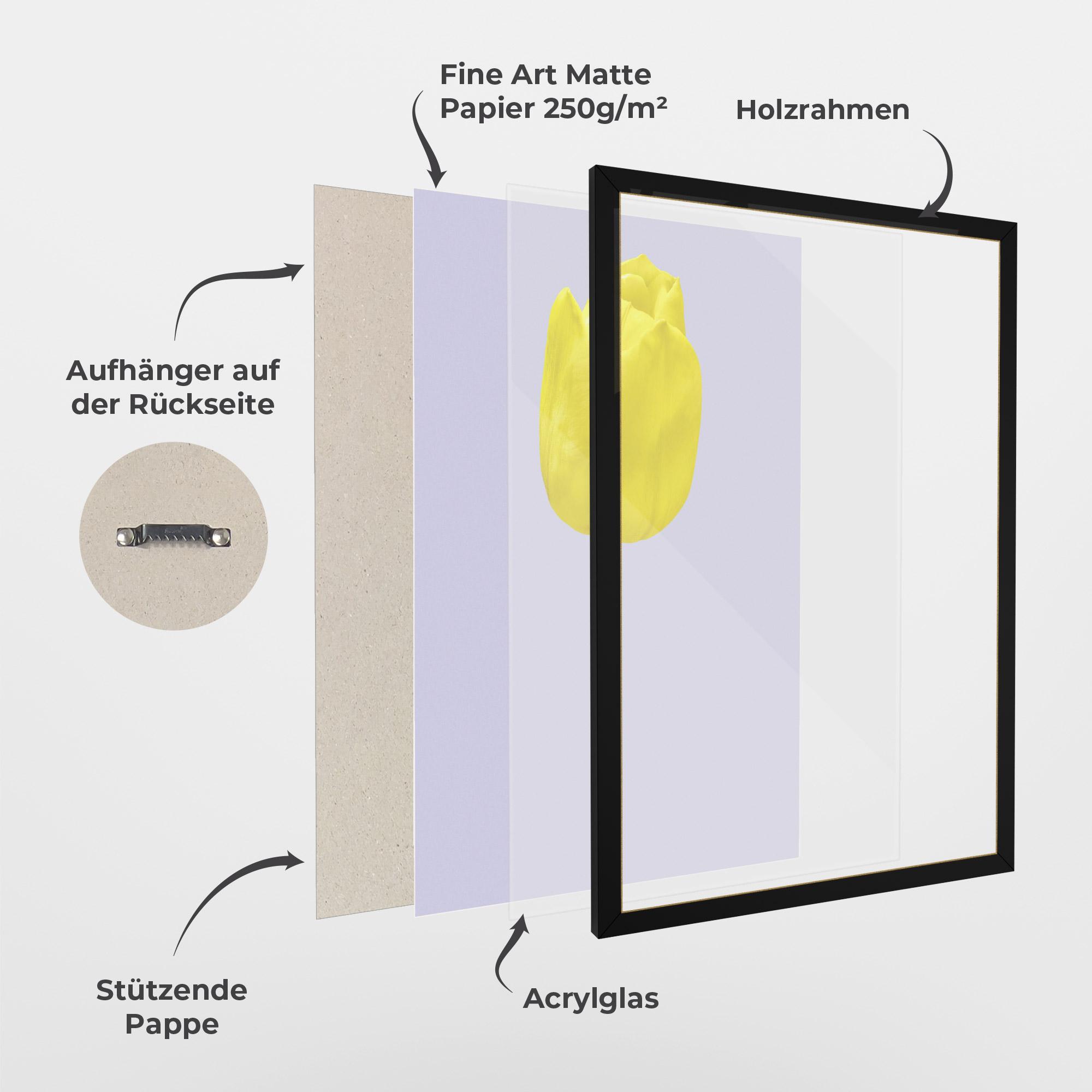 Gerahmte Poster One Yellow Tulip mockup 1
