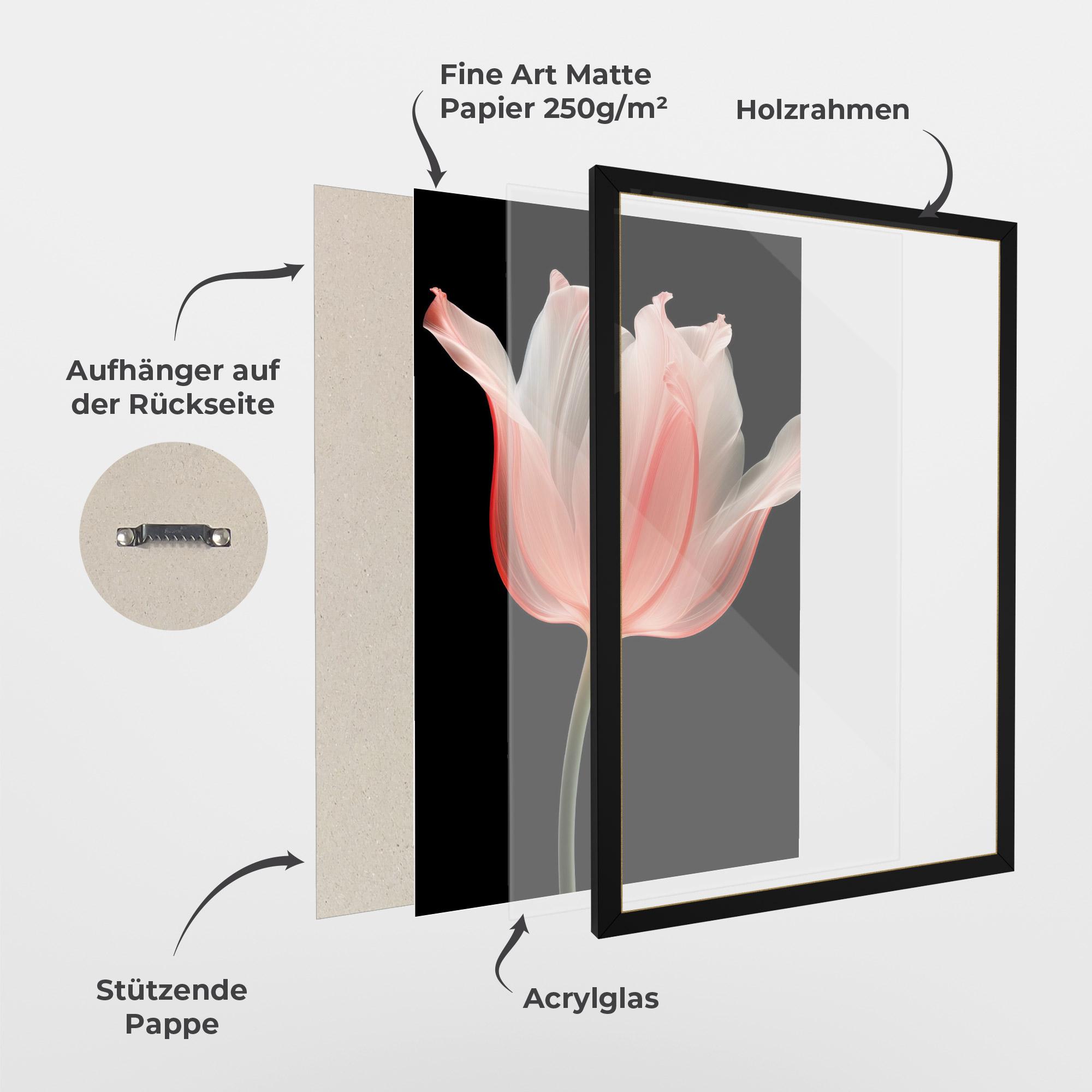 Gerahmte Poster Pastel Pink Tulip mockup 1