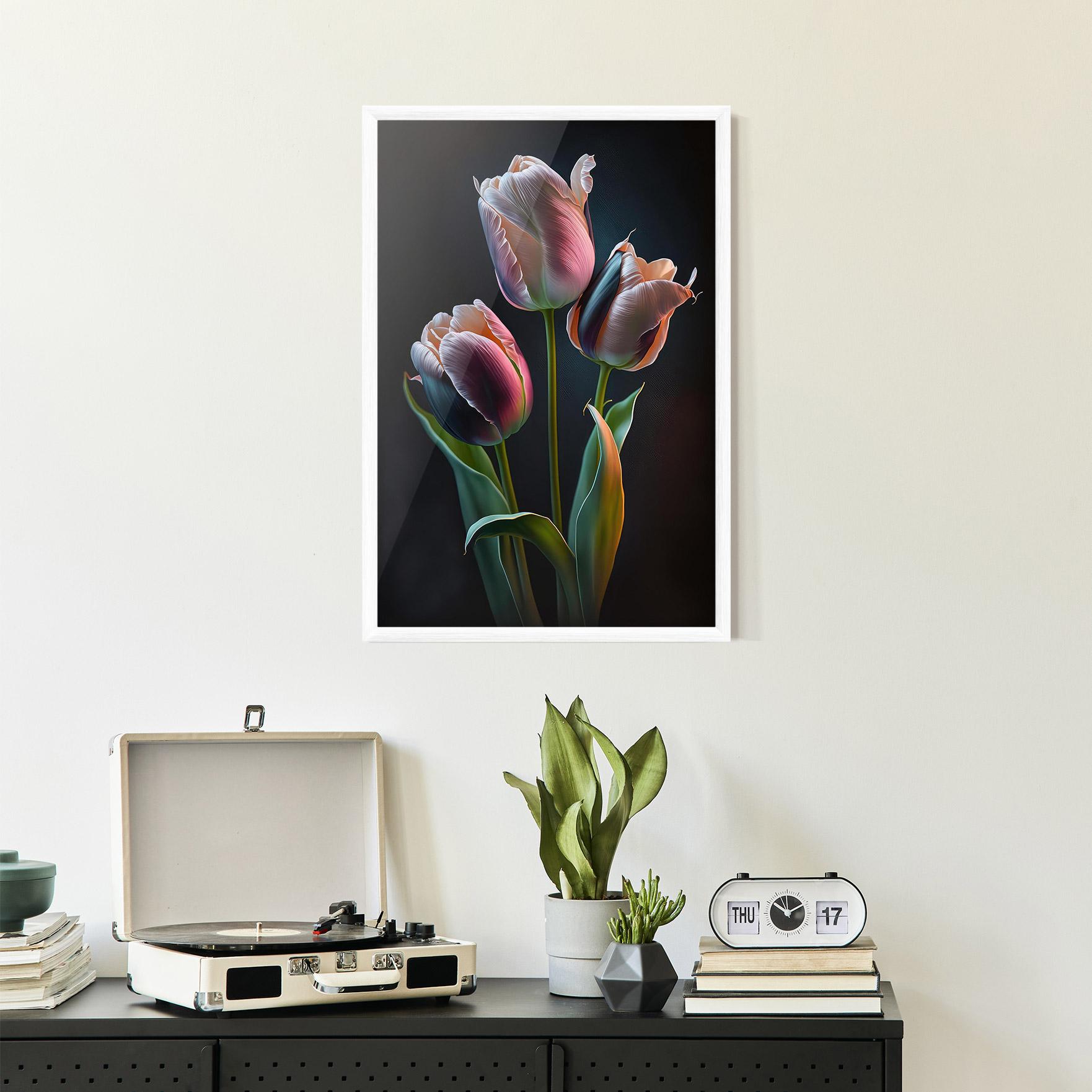 Gerahmte Poster Light Purple Tulips mockup 2