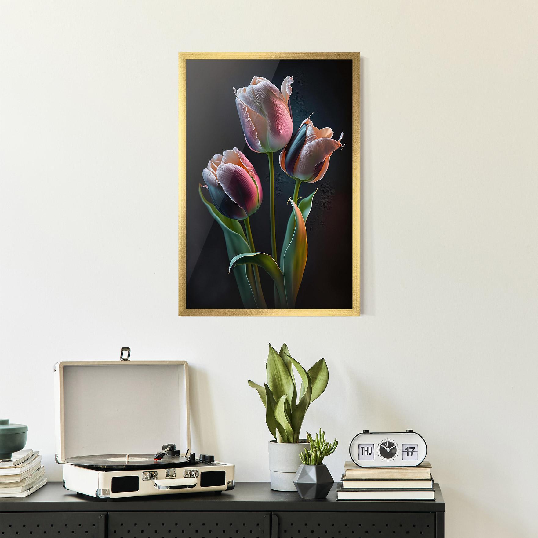 Gerahmte Poster Light Purple Tulips mockup 2