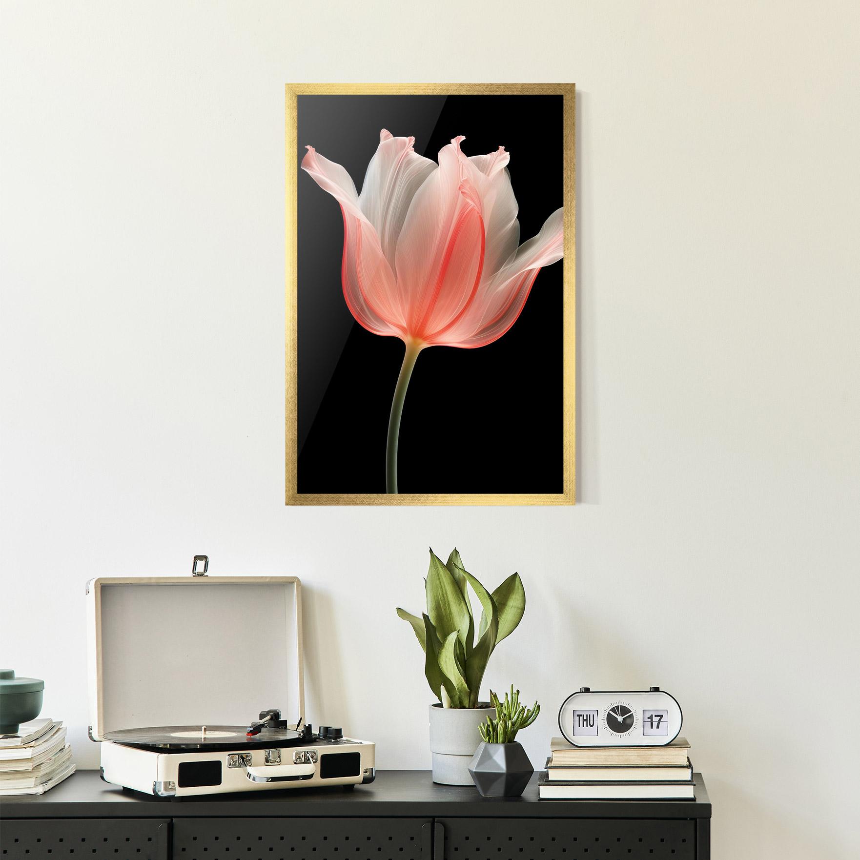 Gerahmte Poster Pastel Pink Tulip mockup 2