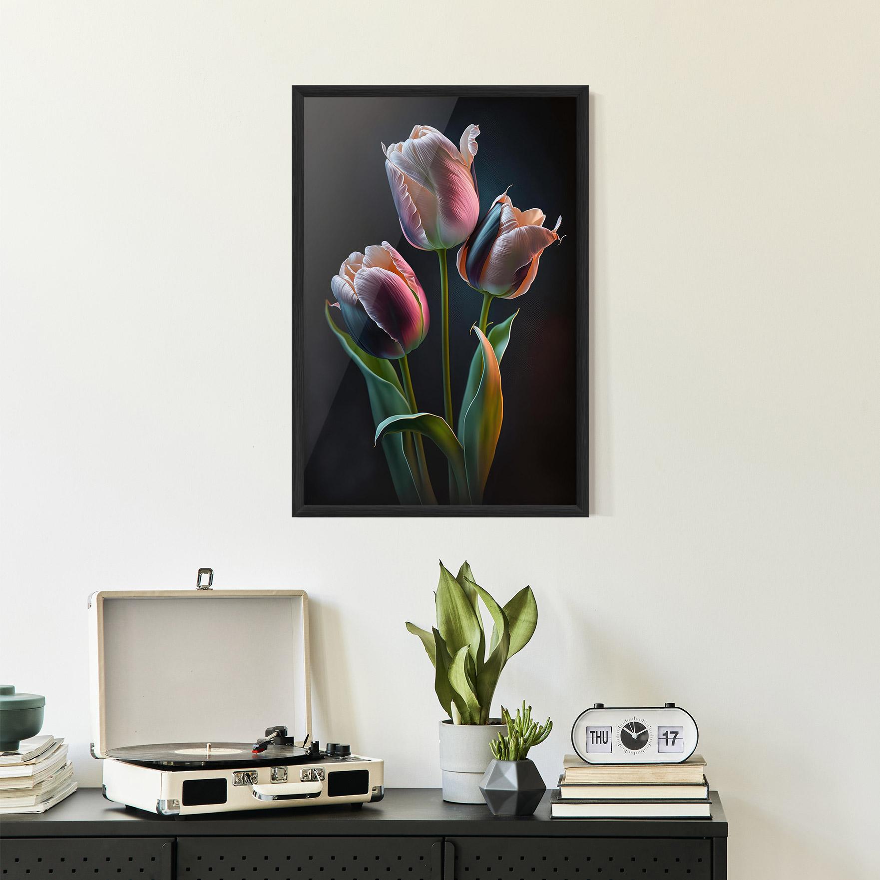 Gerahmte Poster Light Purple Tulips mockup 2