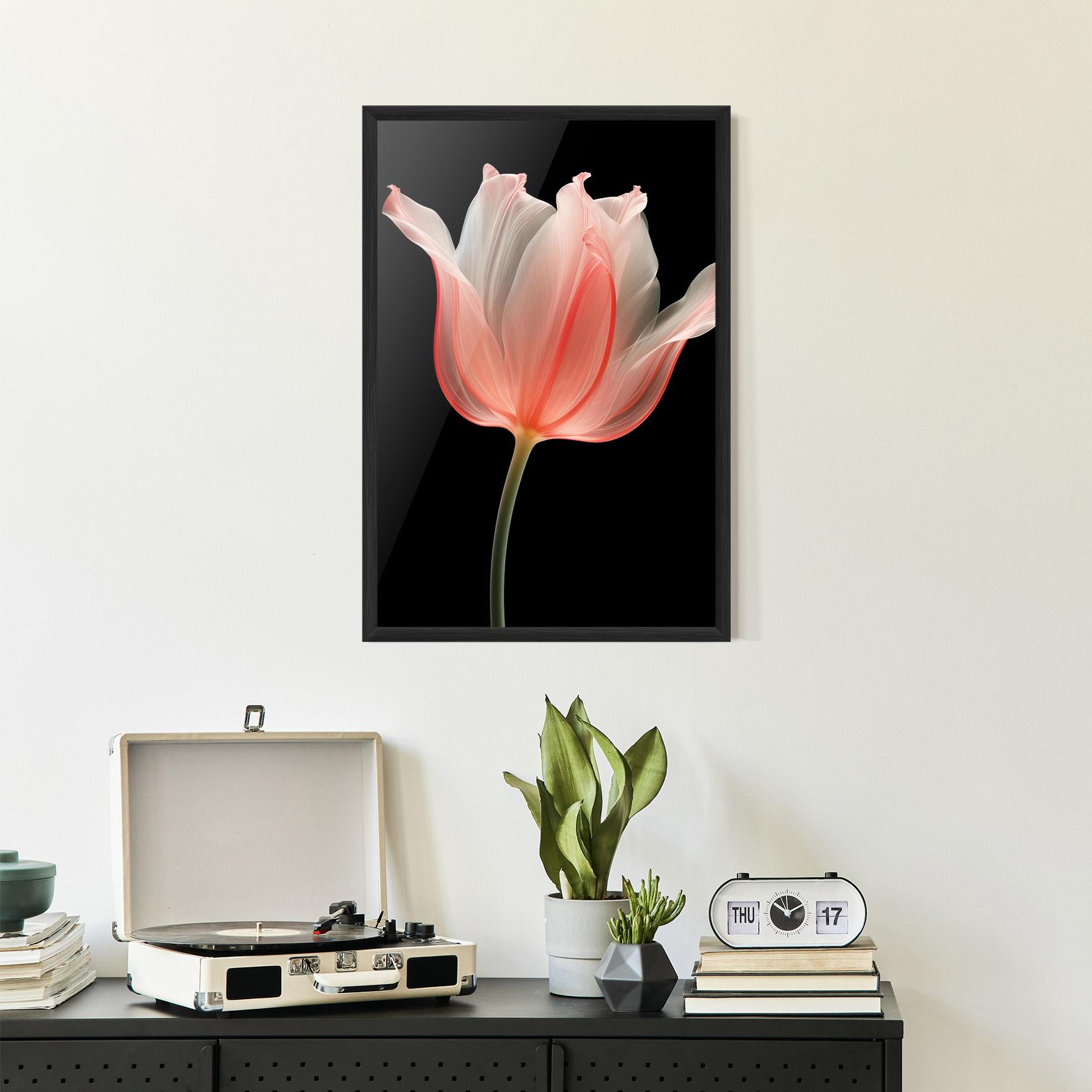 Gerahmte Poster Pastel Pink Tulip mockup 2