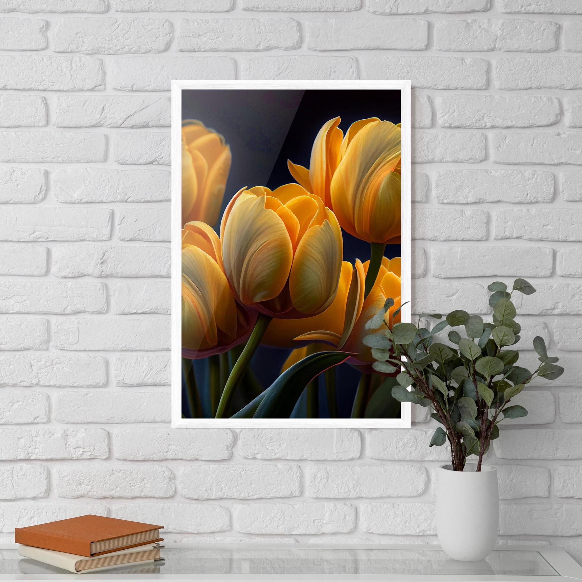 Gerahmte Poster Pretty Yellow Tulips mockup 5