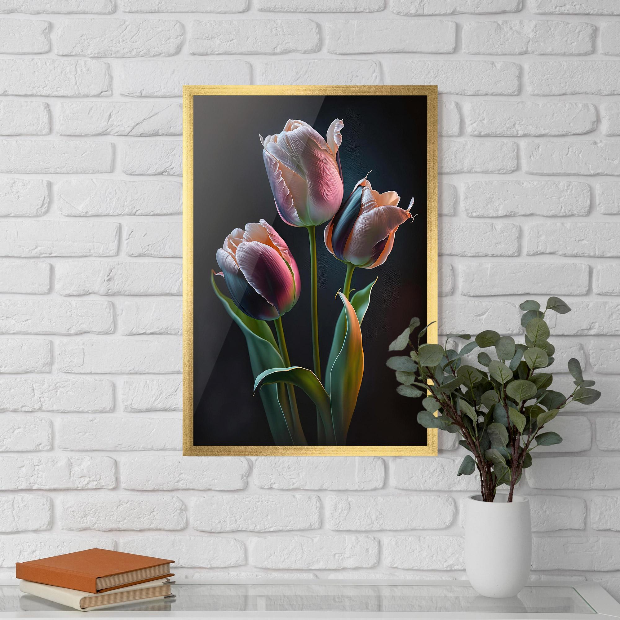 Gerahmte Poster Light Purple Tulips mockup 5