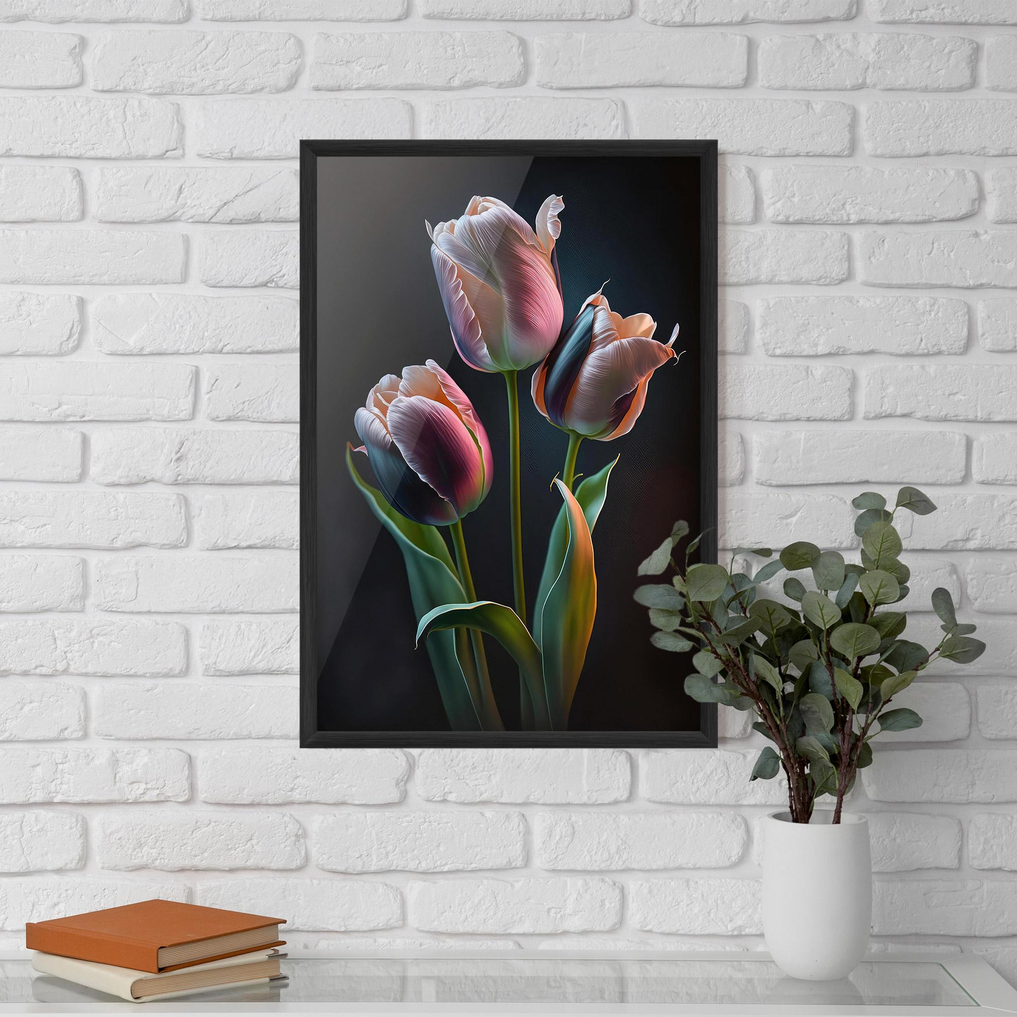 Gerahmte Poster Light Purple Tulips mockup 5