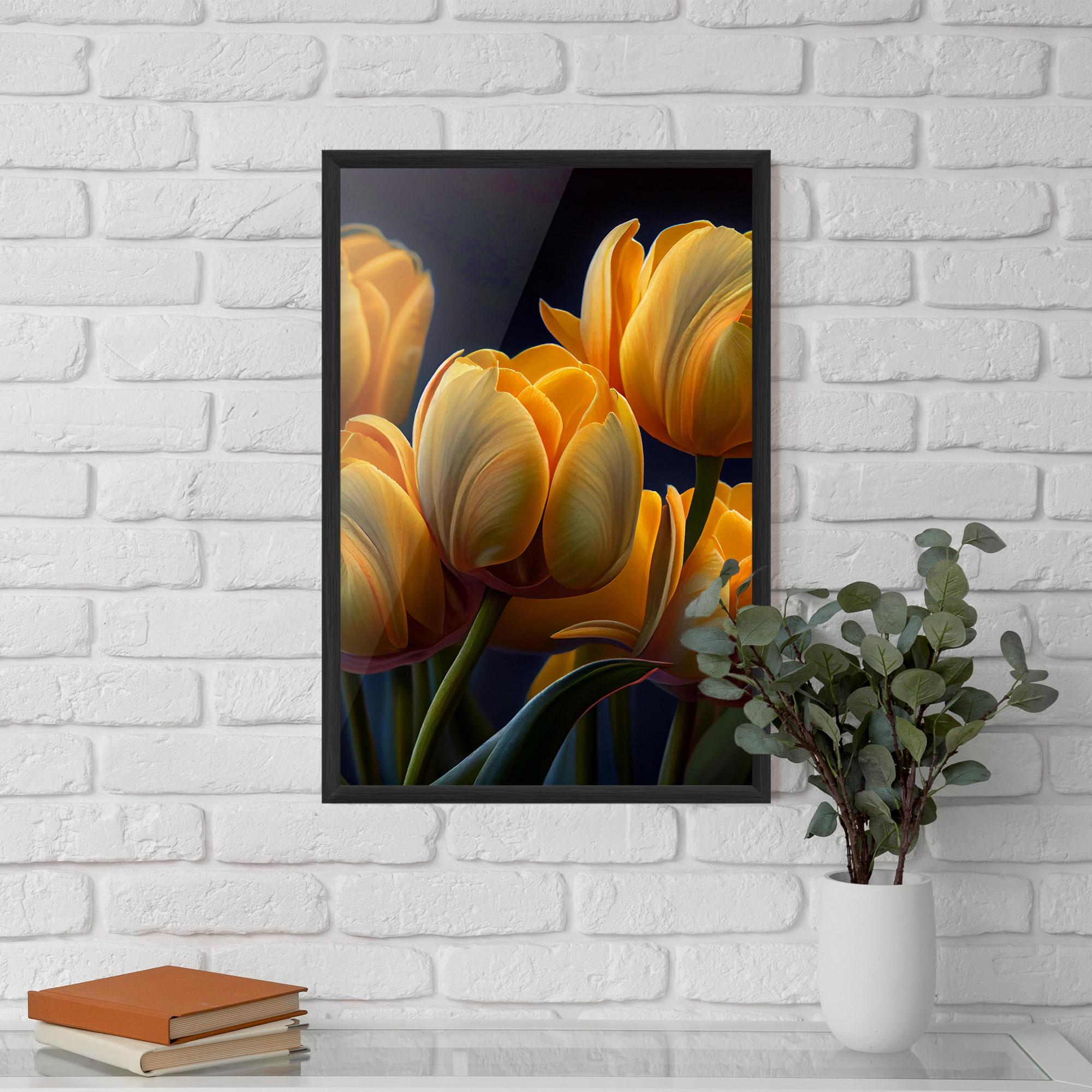 Gerahmte Poster Pretty Yellow Tulips mockup 5
