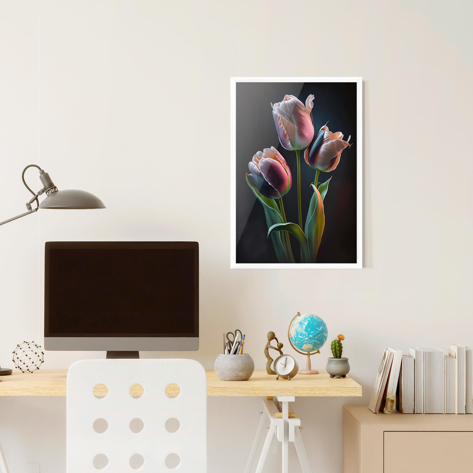 Gerahmte Poster Light Purple Tulips mockup 6