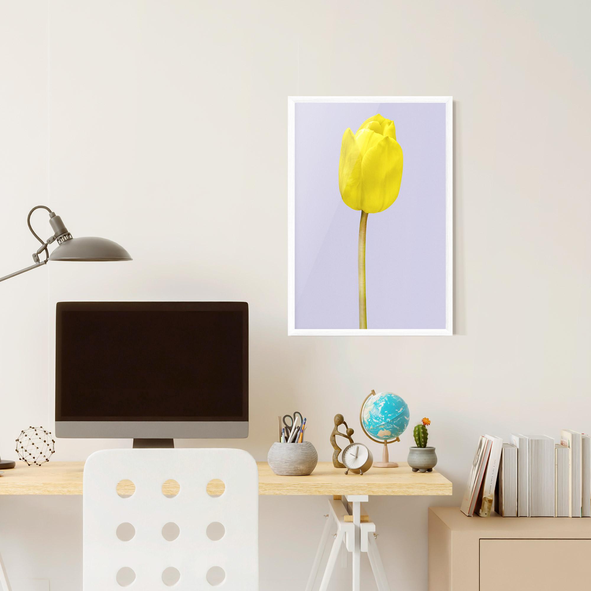Gerahmte Poster One Yellow Tulip mockup 6