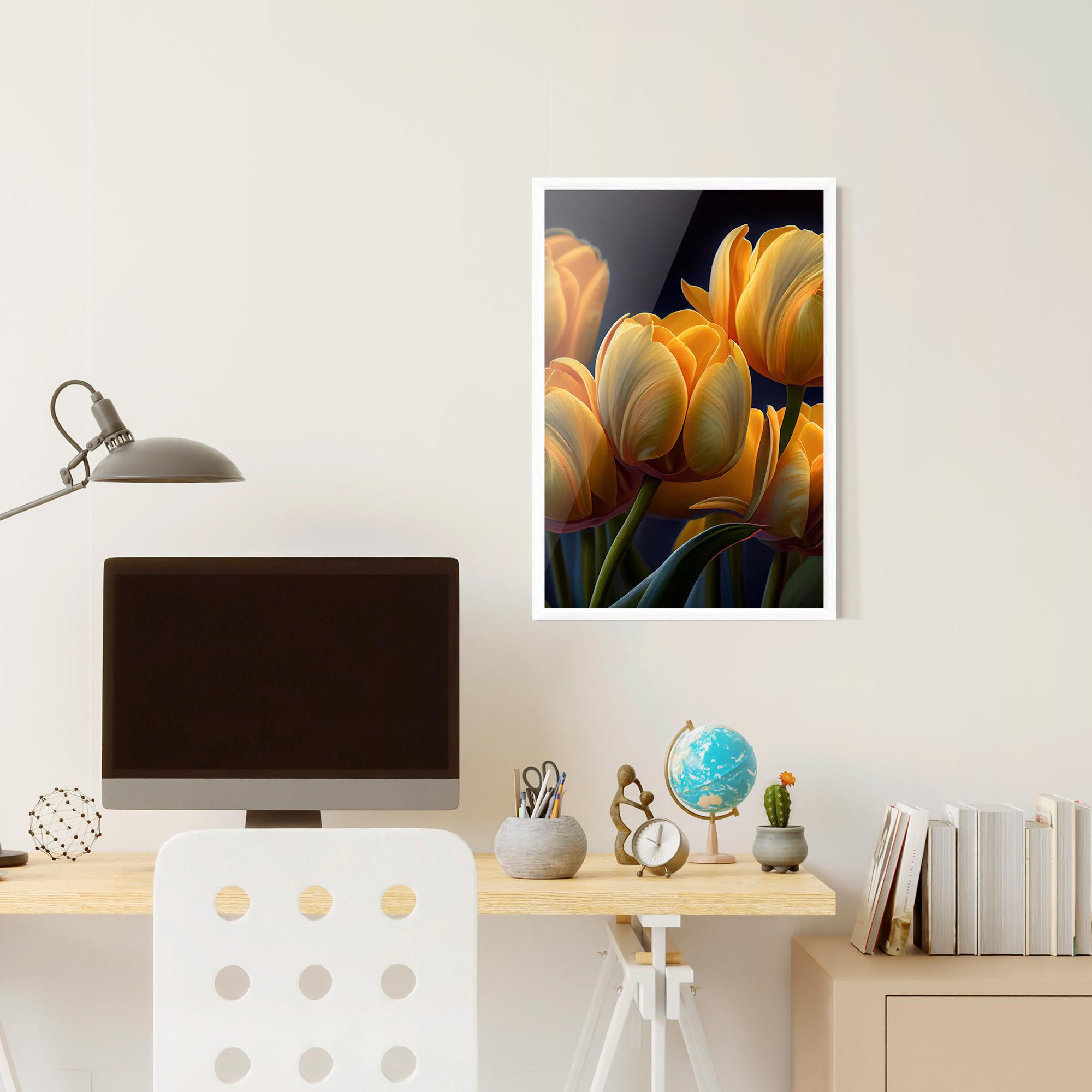 Gerahmte Poster Pretty Yellow Tulips mockup 6