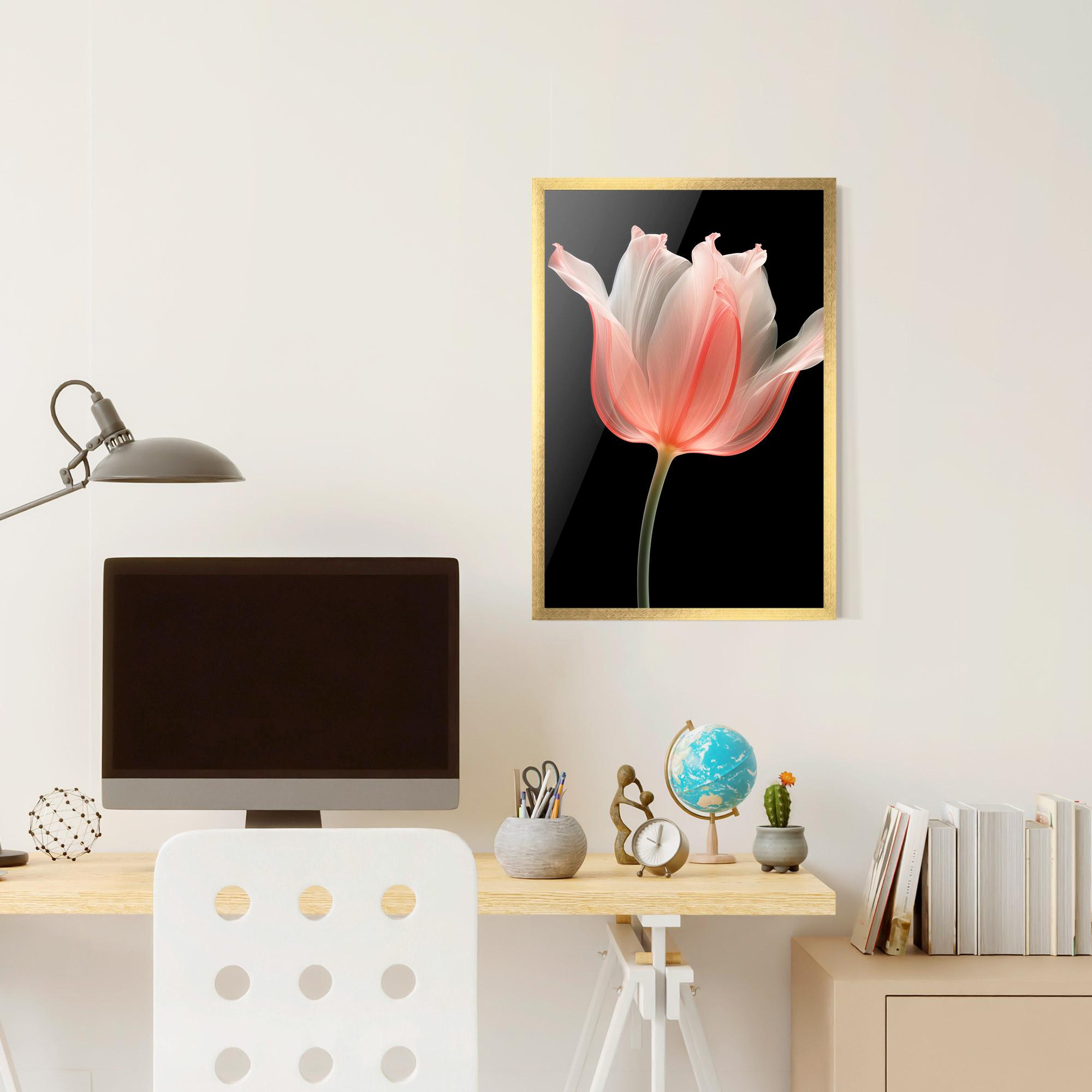 Gerahmte Poster Pastel Pink Tulip mockup 6