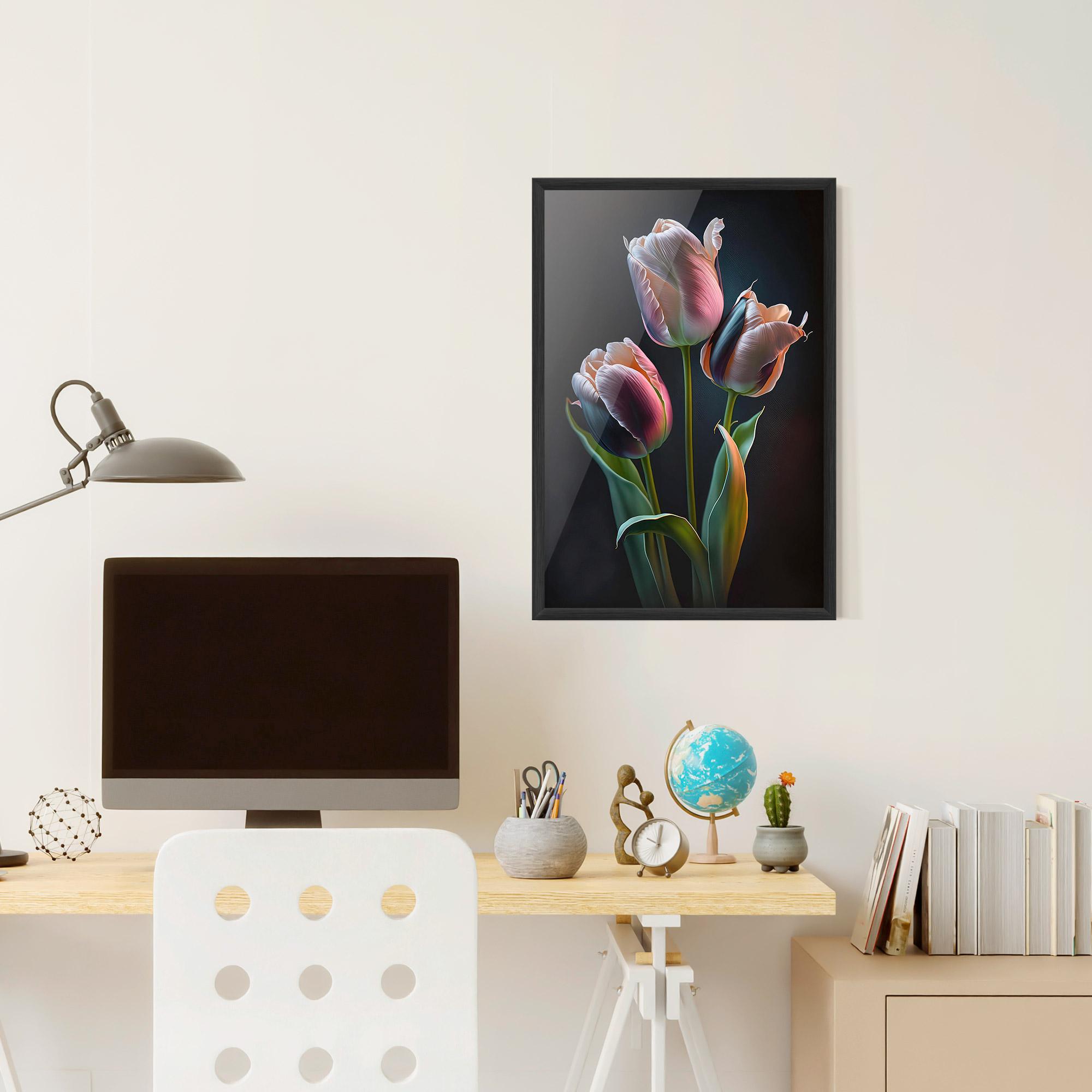 Gerahmte Poster Light Purple Tulips mockup 6