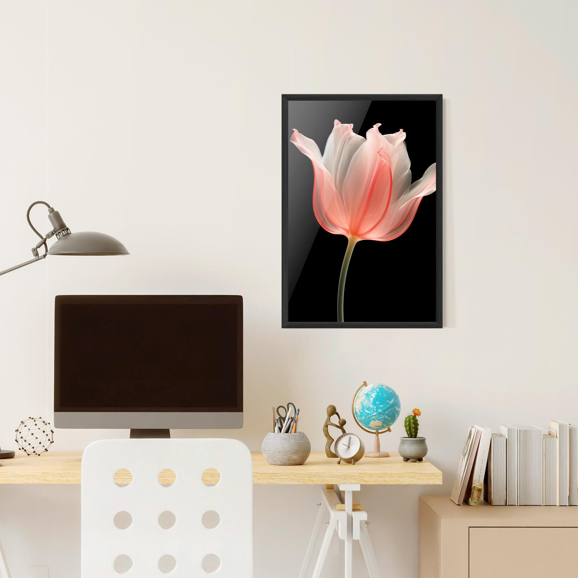 Gerahmte Poster Pastel Pink Tulip mockup 6