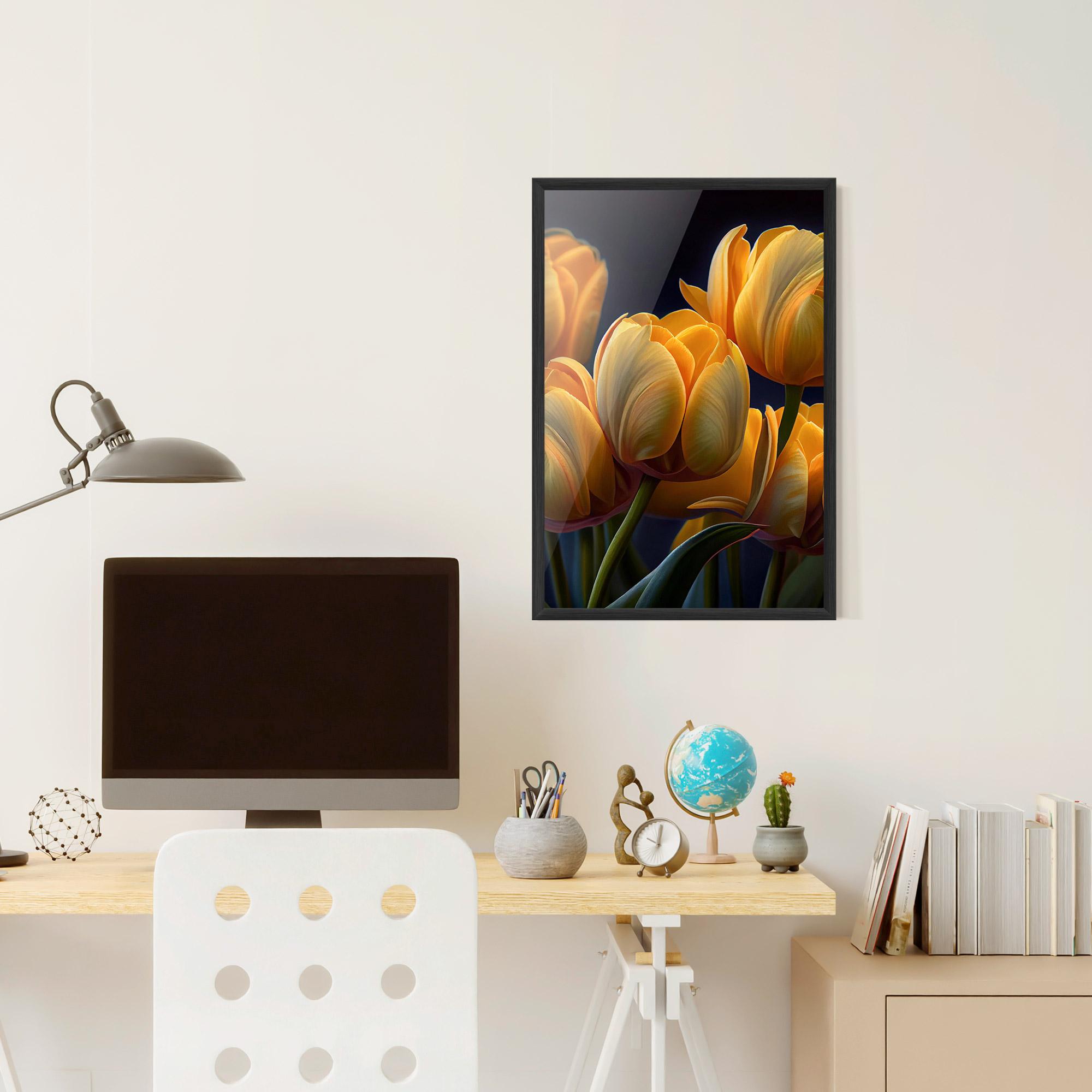 Gerahmte Poster Pretty Yellow Tulips mockup 6