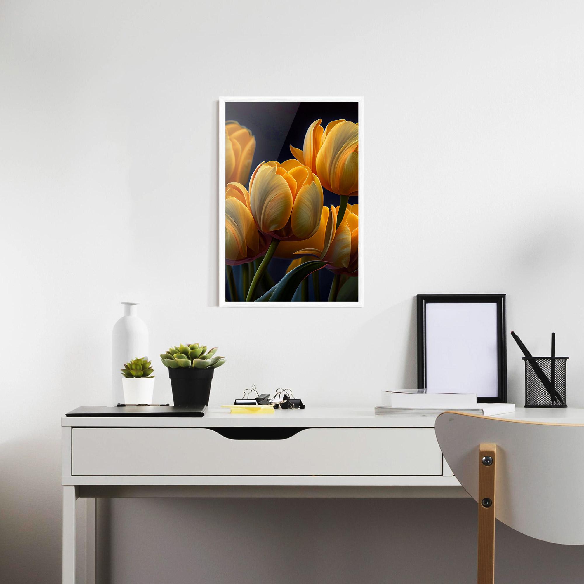Gerahmte Poster Pretty Yellow Tulips mockup 7