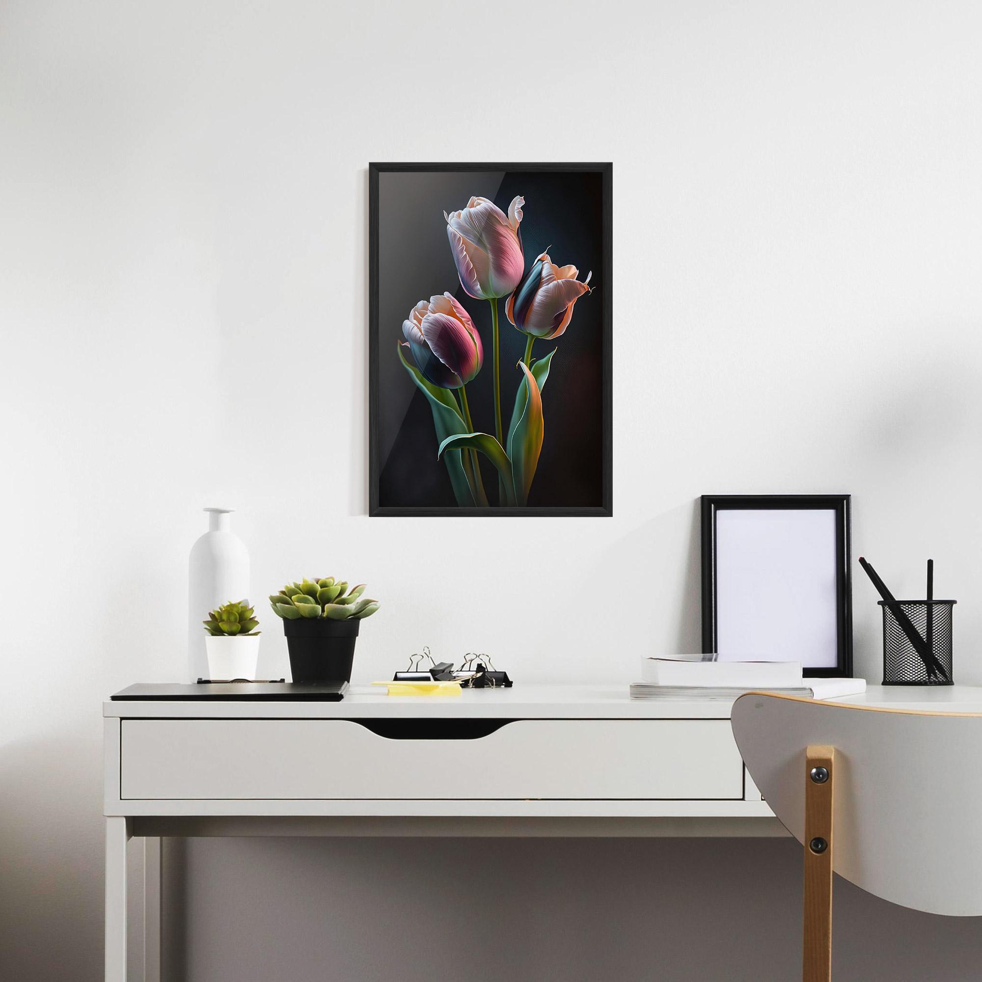 Gerahmte Poster Light Purple Tulips mockup 7