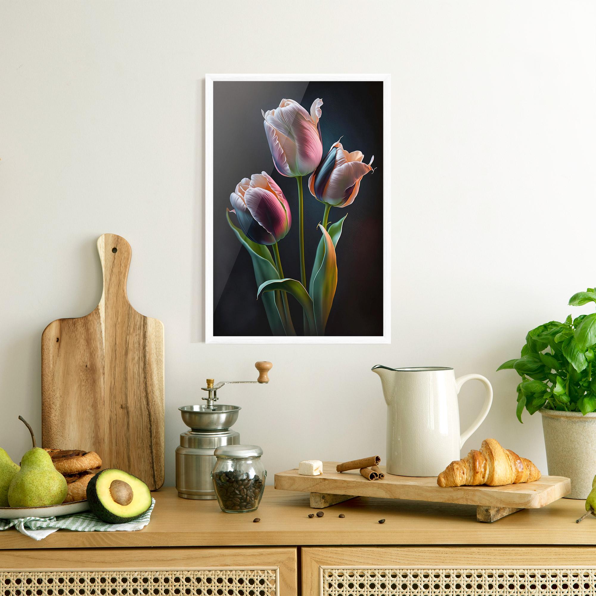 Gerahmte Poster Light Purple Tulips mockup 8