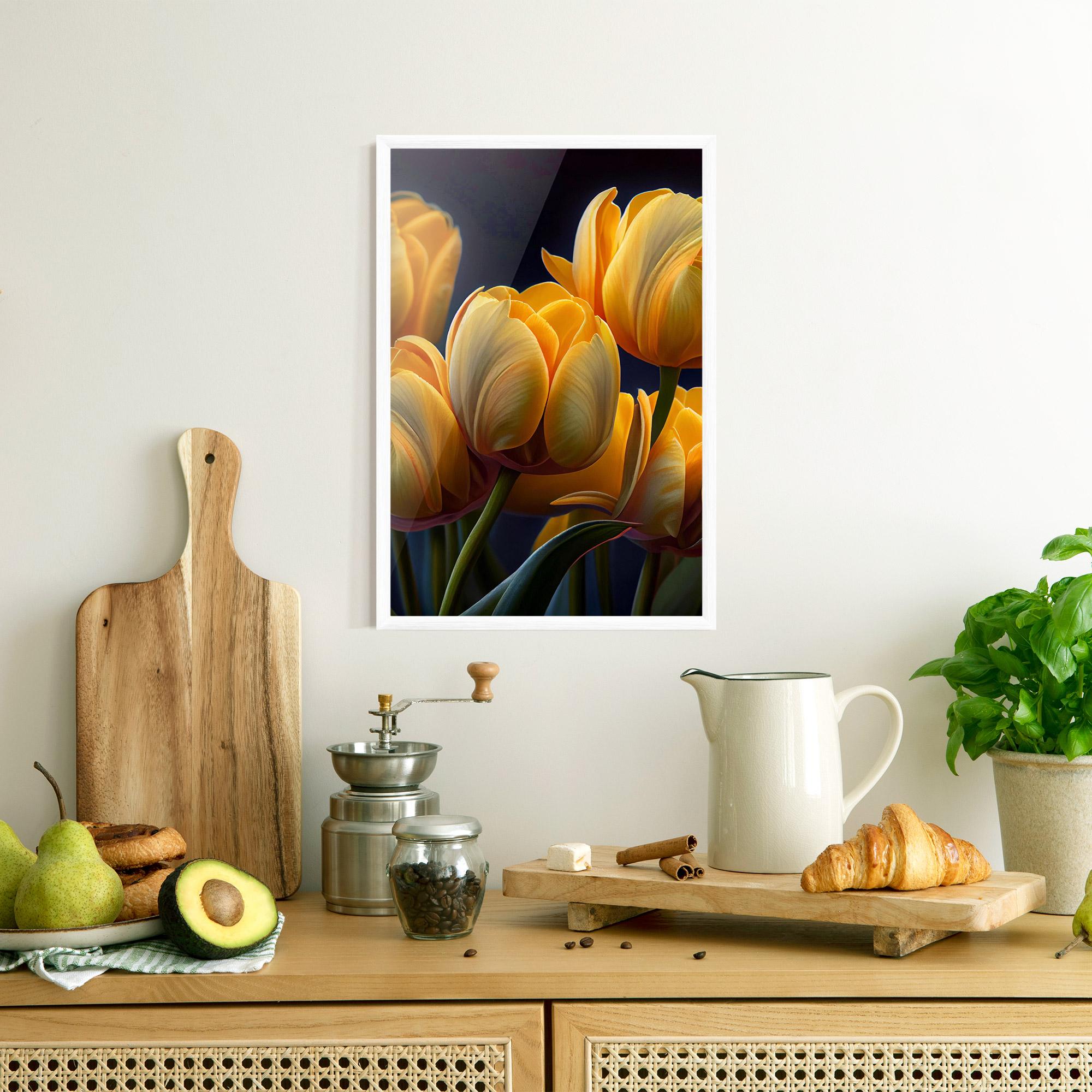 Gerahmte Poster Pretty Yellow Tulips mockup 8