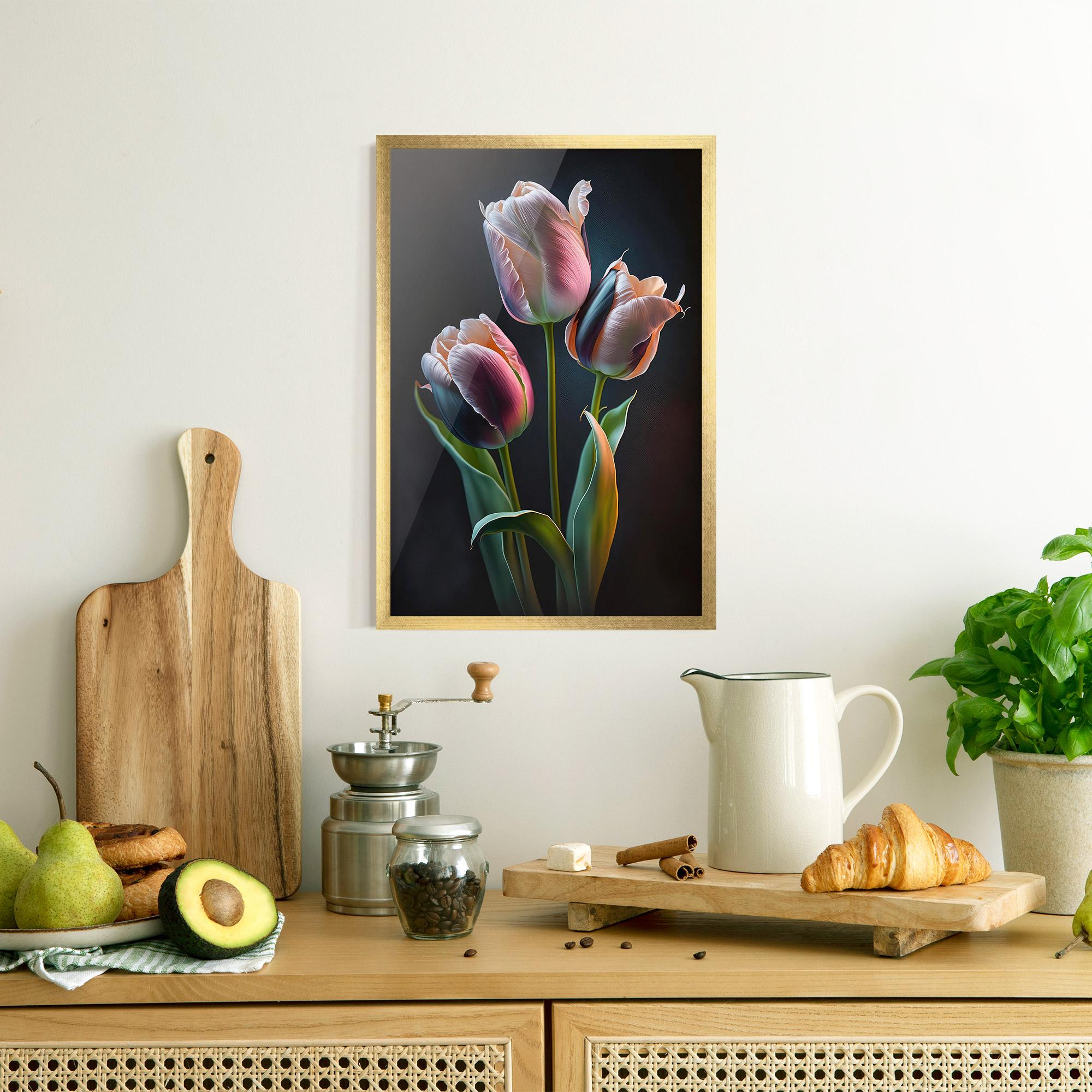 Gerahmte Poster Light Purple Tulips mockup 8
