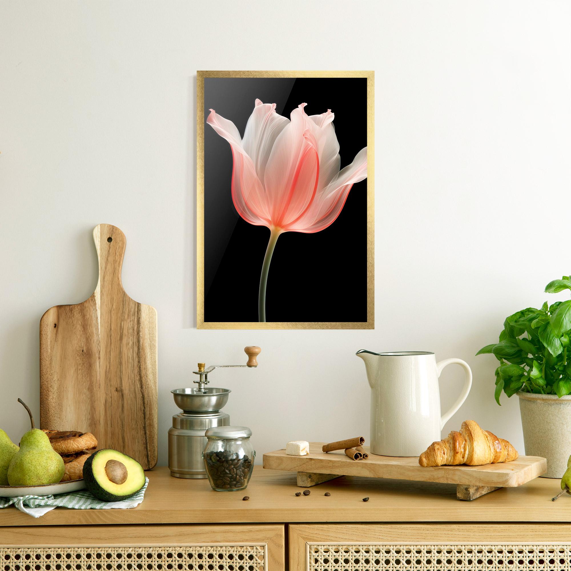 Gerahmte Poster Pastel Pink Tulip mockup 8