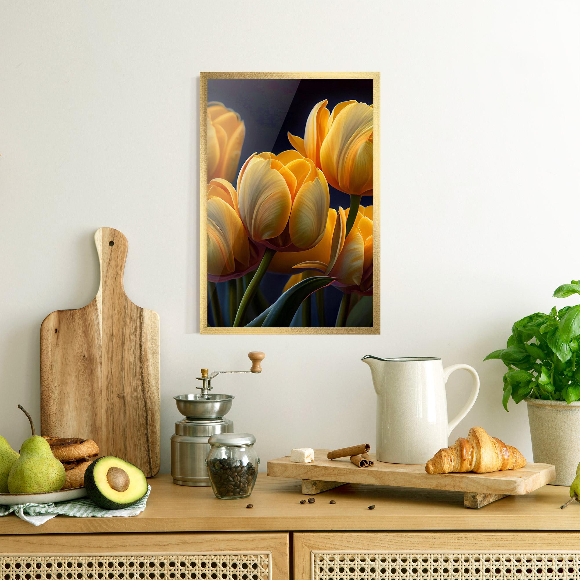 Gerahmte Poster Pretty Yellow Tulips mockup 8