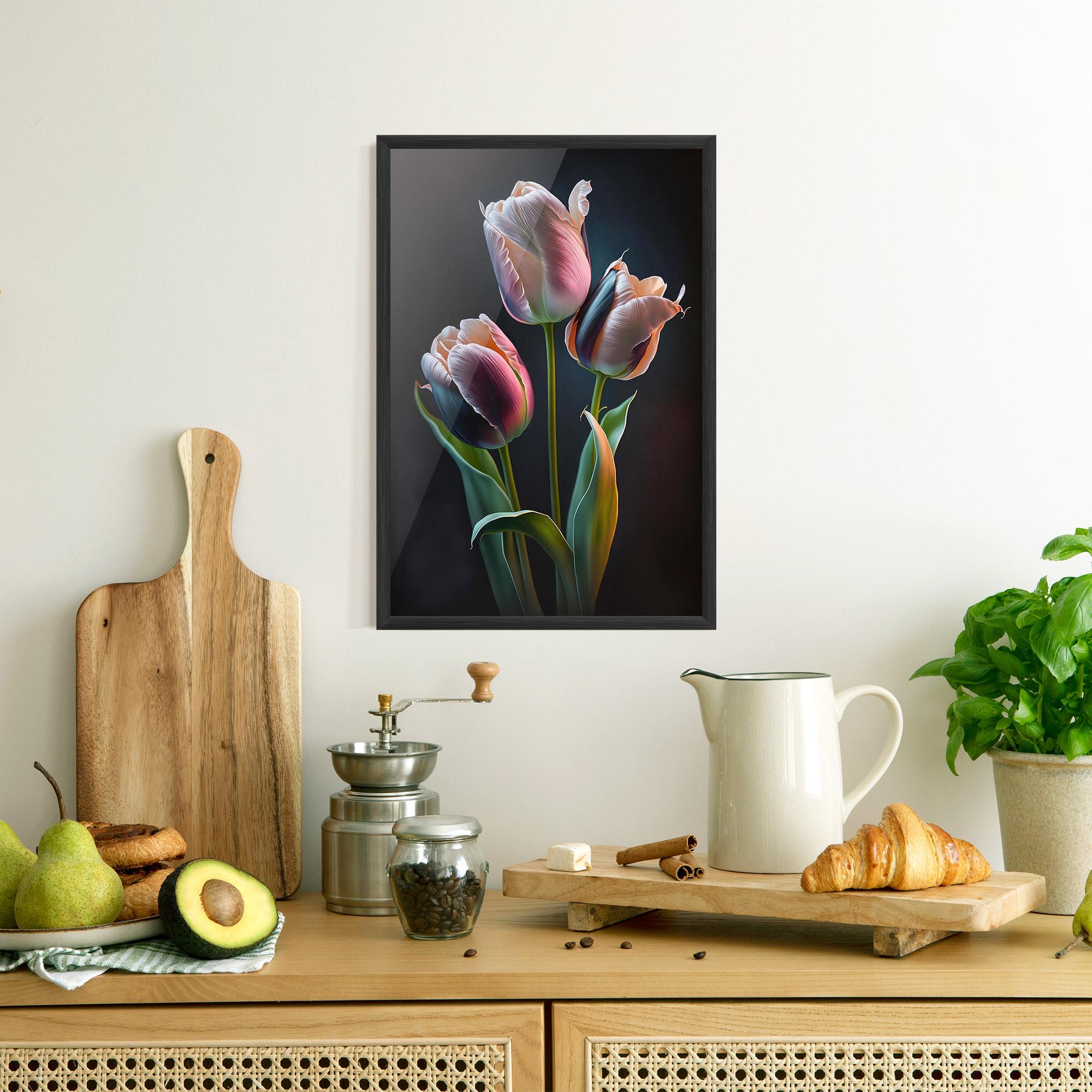 Gerahmte Poster Light Purple Tulips mockup 8